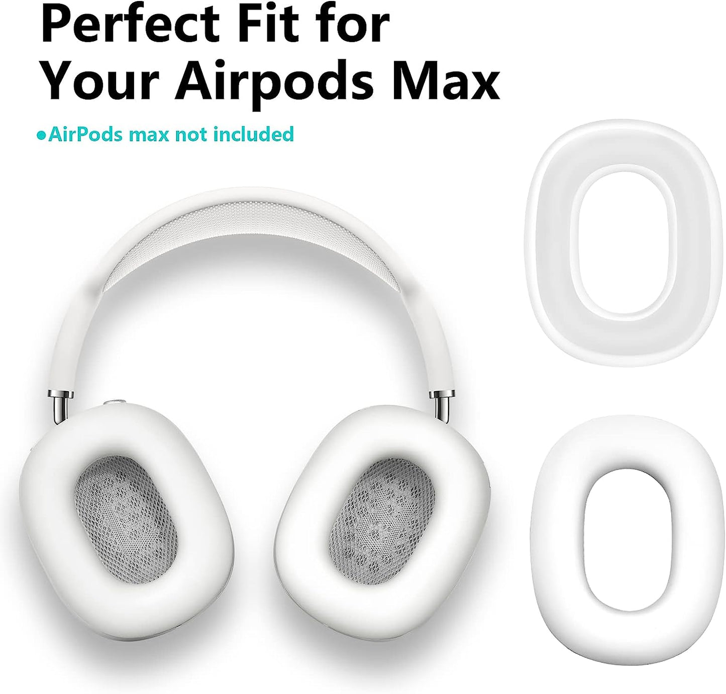 Filoto Airpods Max Cover, Silicone Earphone Protective Earpad Cover Accessories for Airpod Max Headphones Ear Cushions(White)  Kerle   