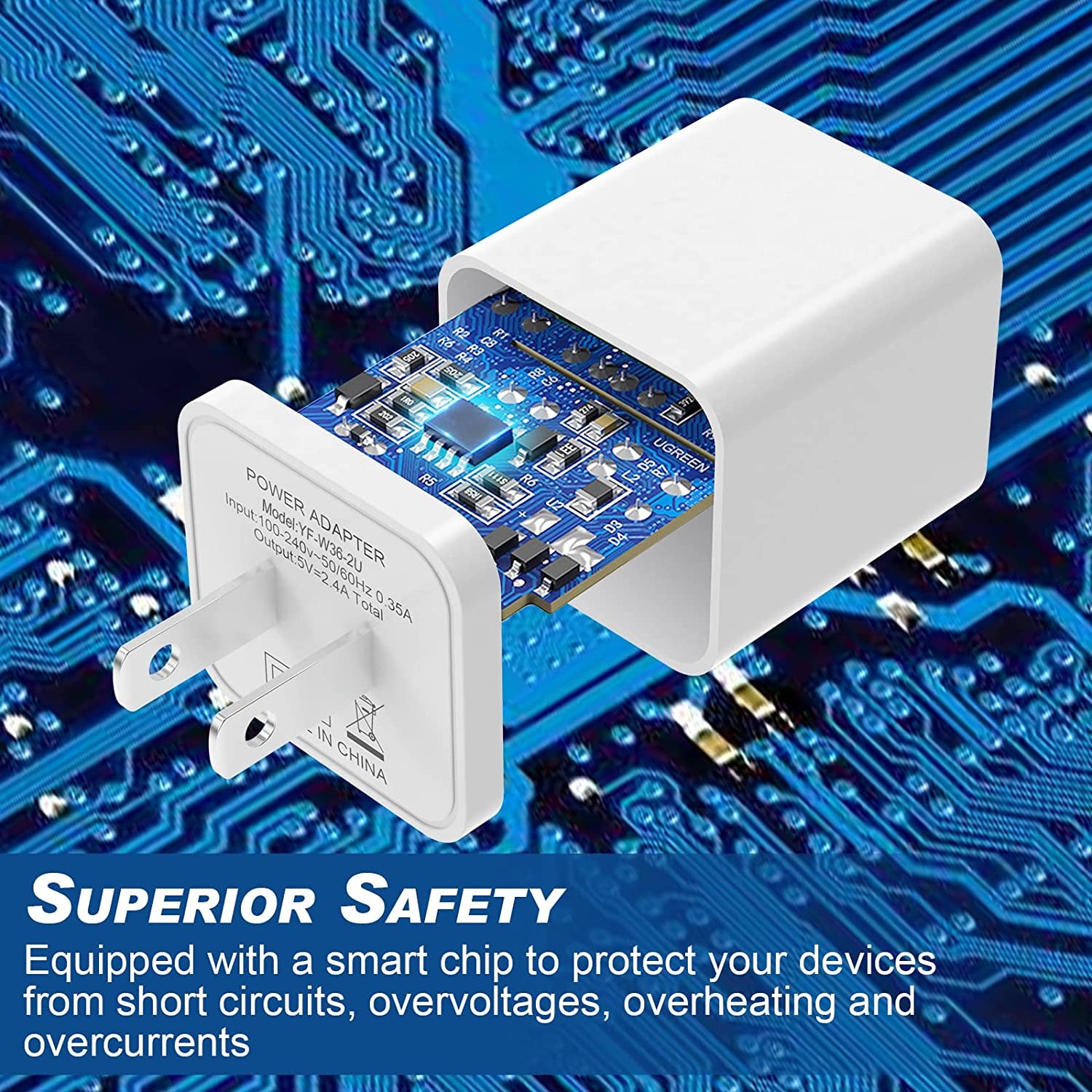 6Pack USB Wall Charger, Igenjun 2.4A Dual USB Port Cube Power Plug Adapter Fast Phone Charger Block Charging Box Brick for Iphone 14/14 Pro/14 Pro Max/13, Samsung Galaxy, Pixel, LG, Android-Colorful  iGENJUN   