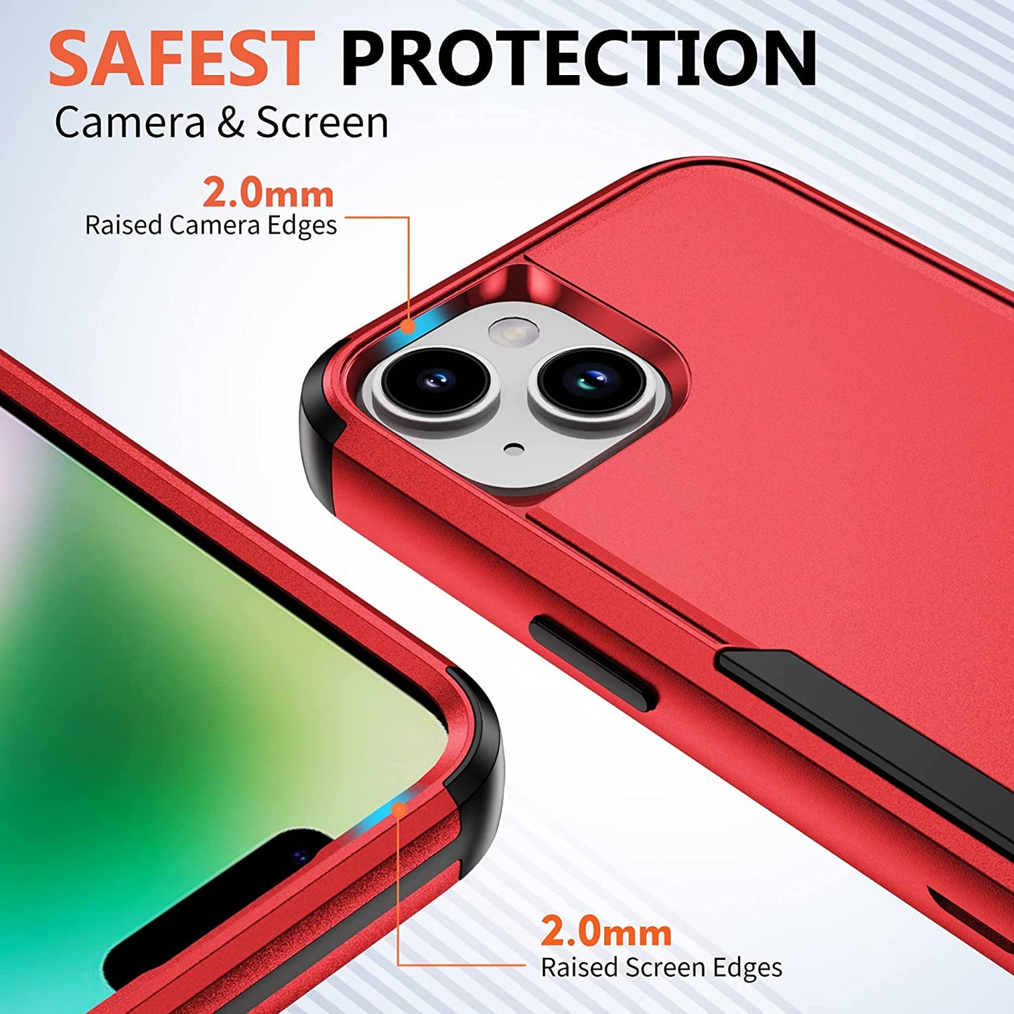 Ezanmull for Iphone 14 Case, [Shockproof] [Dropproof] [Full-Body] [2+Tempered Glass Screen Protector + 2+Tempered Camera Lens Protector] Heavy Duty Protection Phone Case for Apple Iphone 14 (Red)  Ezanmull   