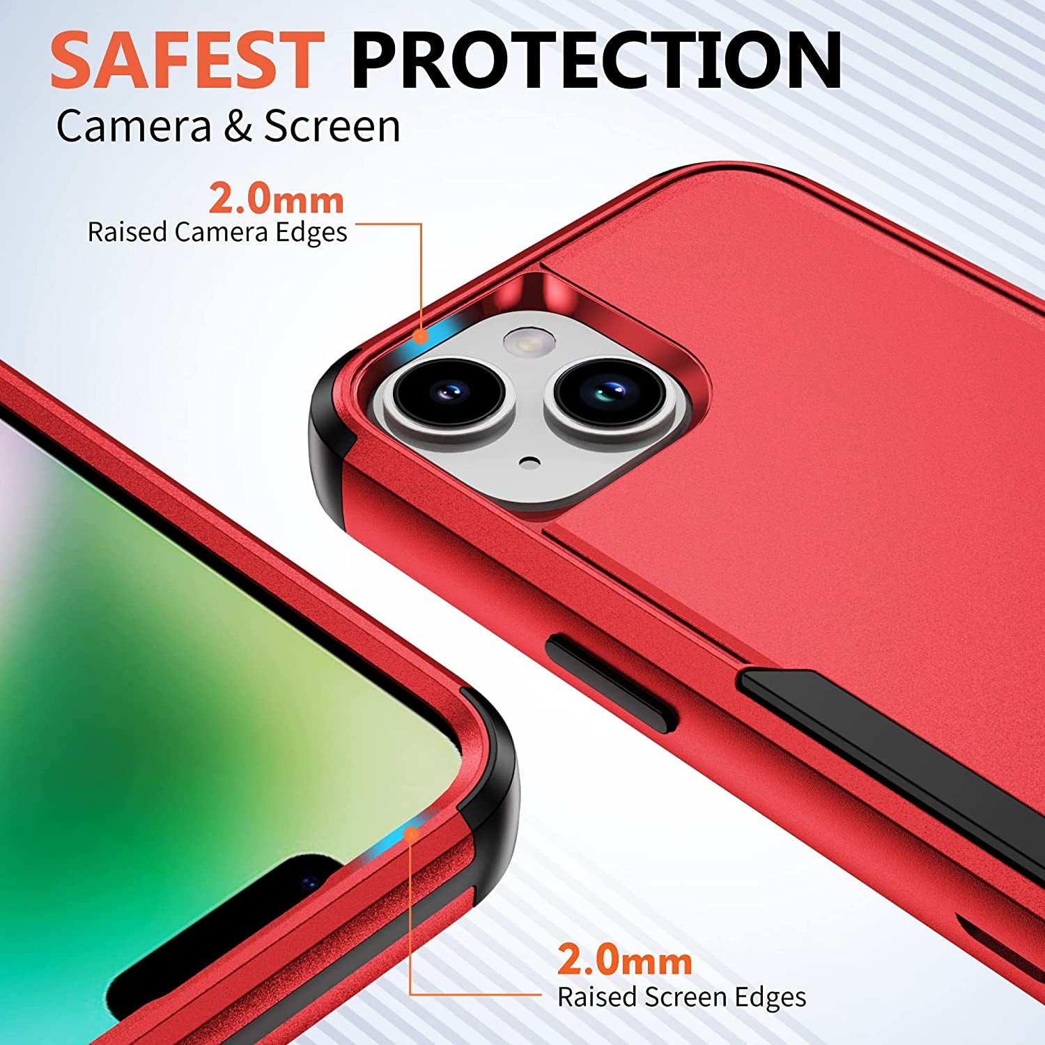 Ezanmull for Iphone 14 Case, [Shockproof] [Dropproof] [Full-Body] [2+Tempered Glass Screen Protector + 2+Tempered Camera Lens Protector] Heavy Duty Protection Phone Case for Apple Iphone 14 (Red)  Ezanmull   