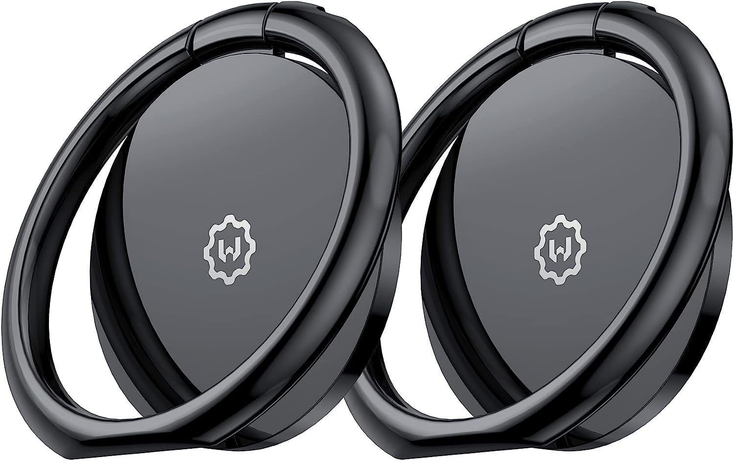 Wixgear (2 Pack) Phone Ring Holder, Universal Magnetic Cell Phone Finger Holder with Kickstand Phone Holder for Hand, Phone Ring Grip Works with Magnetic Car Mounts Compatible with All Phones (Black)  WixGear   