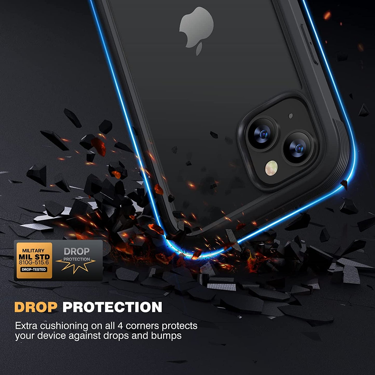 Diaclara Designed for Iphone 14 Case, Full Body Rugged Case with Built-In Touch Sensitive Anti-Scratch Screen Protector, with Camera Lens Protector for Iphone 14 6.1" (Black and Clear)  Diaclara   