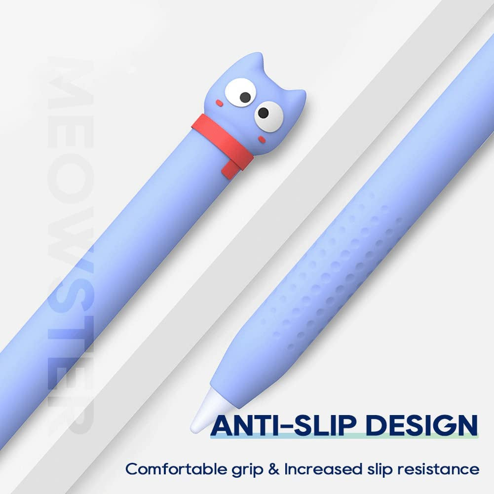 Case for Apple Pencil 1St Generation Ipencil Case Soft Silicone Sleeve Cute Cat Design Holder Protective Cover Accessories Compatible with Ipad Pencil 1St Gen (Black)  Meowster   