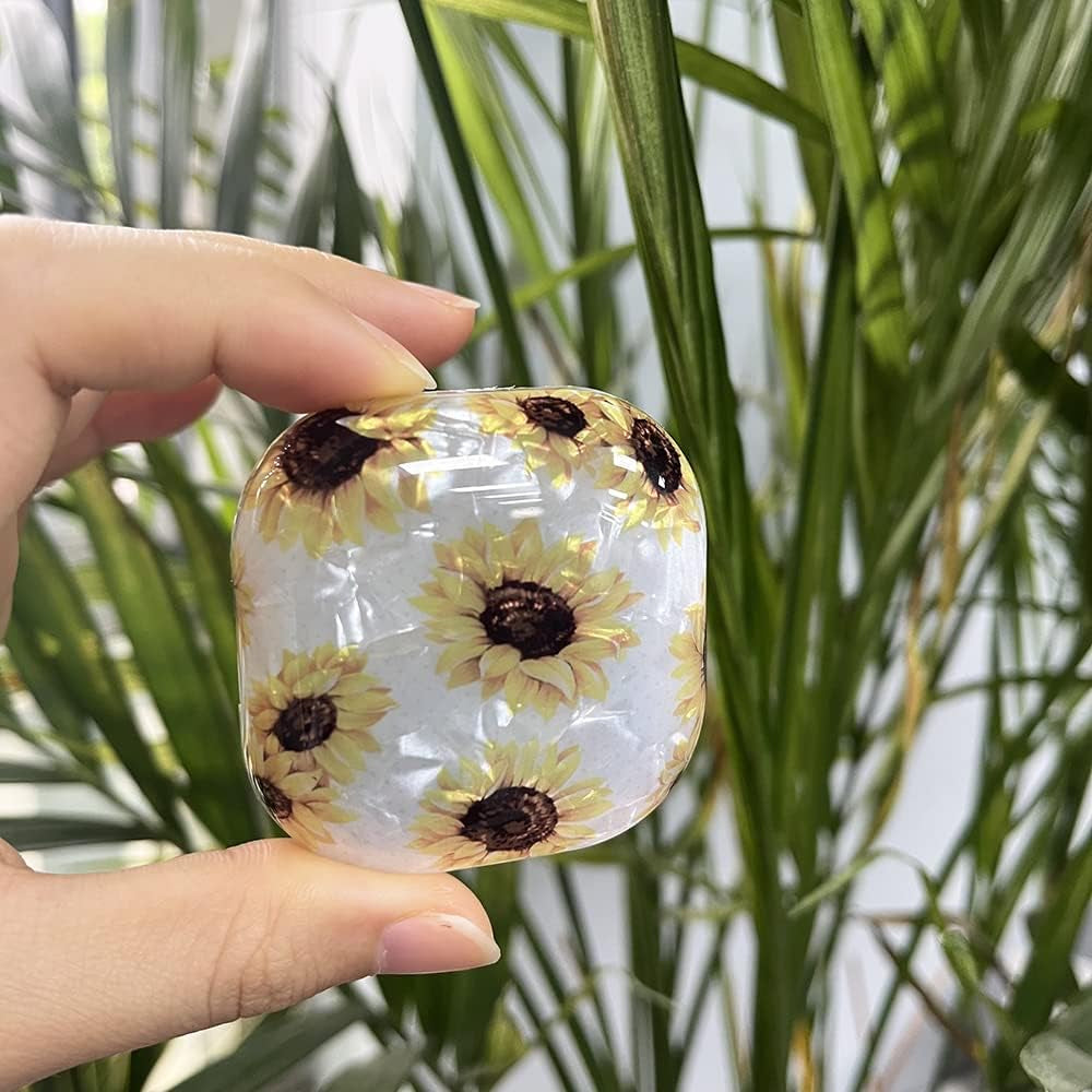 Fycyko Compatible with Samsung Galaxy Buds 2 Case/Galaxy Buds Pro Case/Galaxy Buds Live Case,Cute Sparkle Flower Pattern Shockproof Protective Cover Case with Keychain,Sunflower  Fycyko   