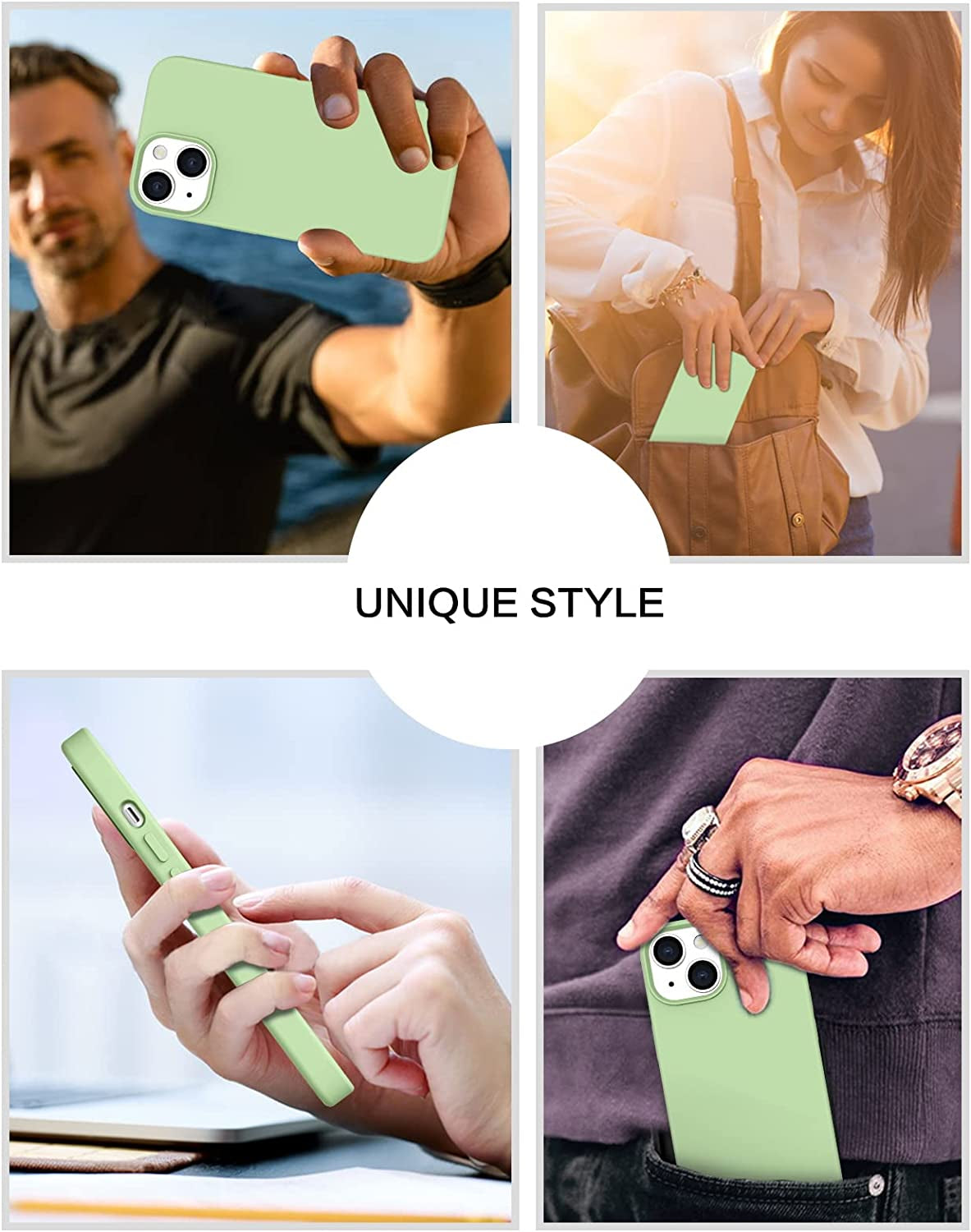 BENTOBEN Compatible with Iphone 14 Case, Liquid Silicone Gel Rubber Bumper Microfiber Lining Hard Back Shockproof Protective Phone Cover for Iphone 14 6.1", Matcha Green  BENTOBEN   