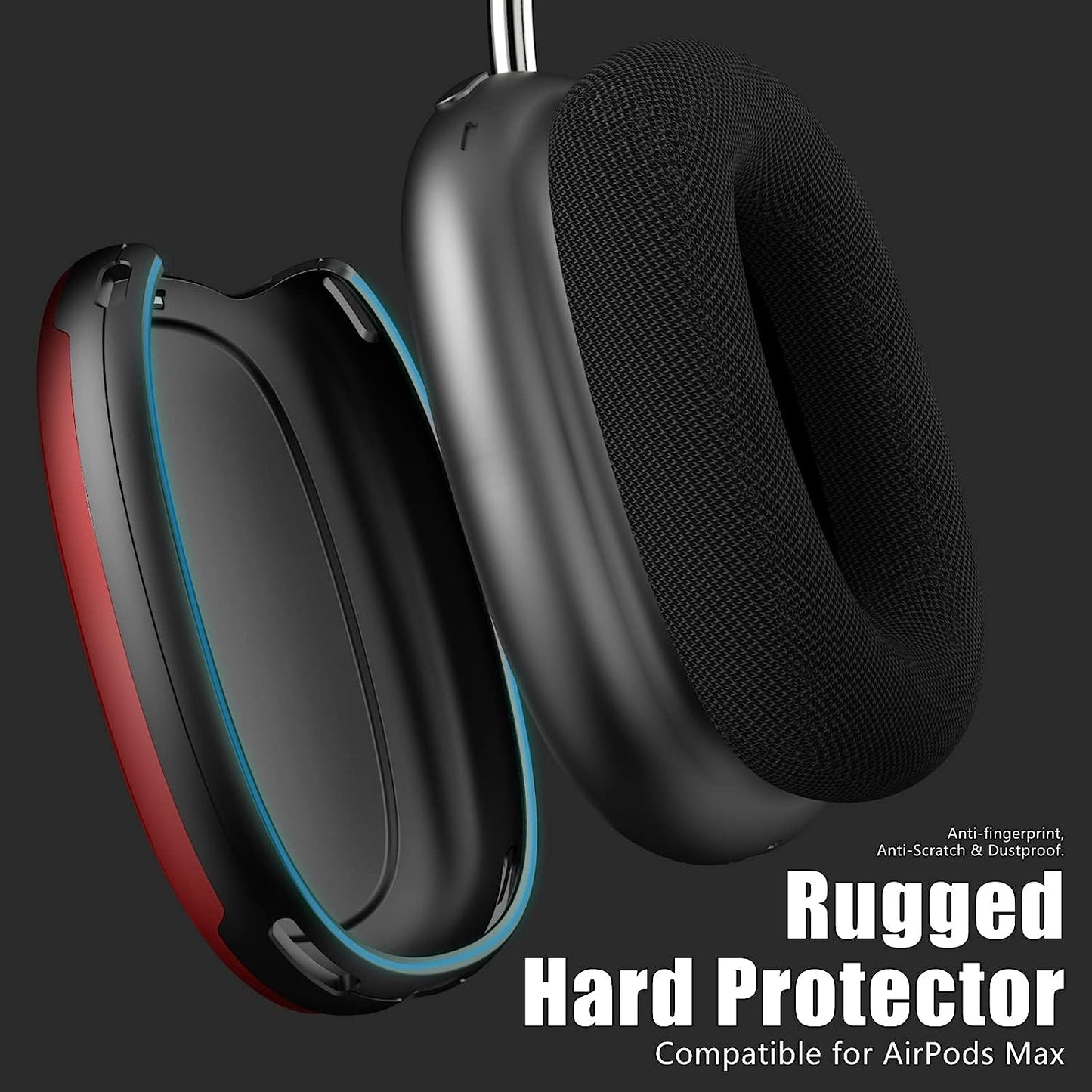 Case Cover for Airpods Max Headphones, TPU Anti-Scratch Ear Cups Cover for Airpods Max, Hard Rugged Shockproof Accessories Protective Cover for Apple Airpods Max (Red)  PonKet   