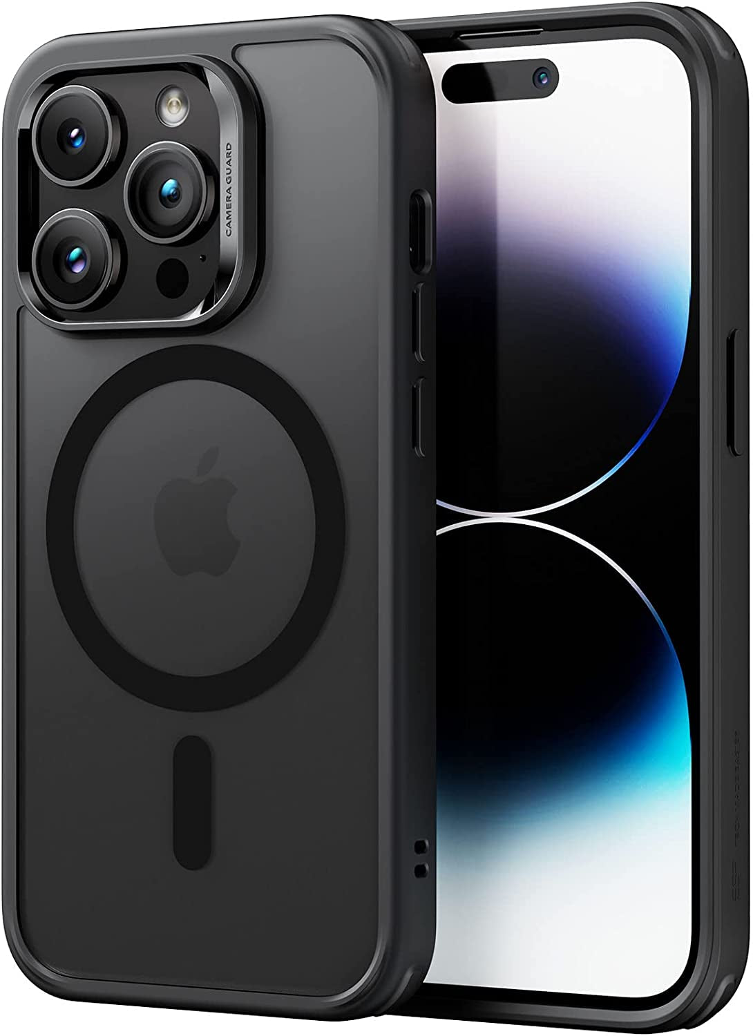 ESR for Iphone 14 Pro Case, Compatible with Magsafe, Shockproof Military-Grade Protection, Yellowing Resistant, Magnetic Phone Case for Iphone 14 Pro, Classic Hybrid Case (Halolock), Clear  Electronic Silk Road Corp Frosted Black  