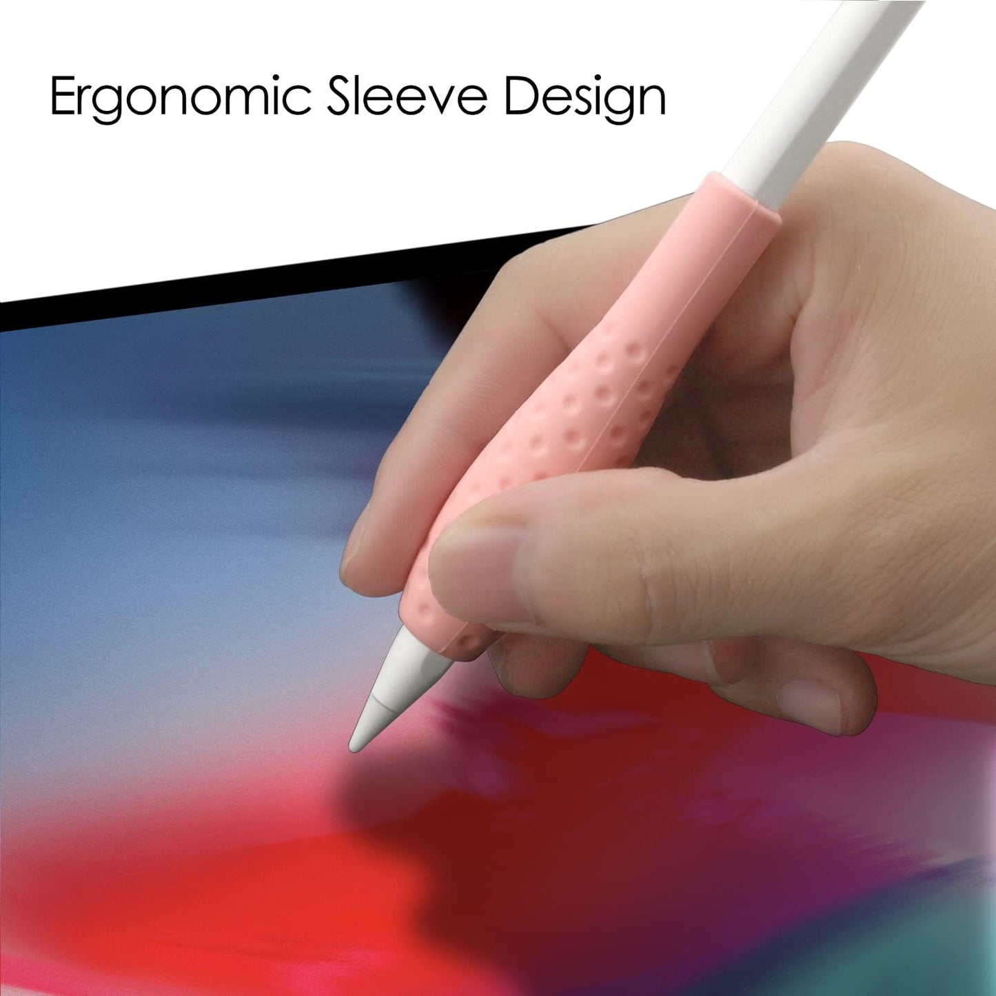 Proelife Ergonomics Grip Holder Silicone Protective Sleeve Cover for Apple Pencil 1St 2Nd Generation Ipad Pro 11'' 12.9'' 2021/2020/2018 Stylus Accessories Kits (Pink)  ProElife   