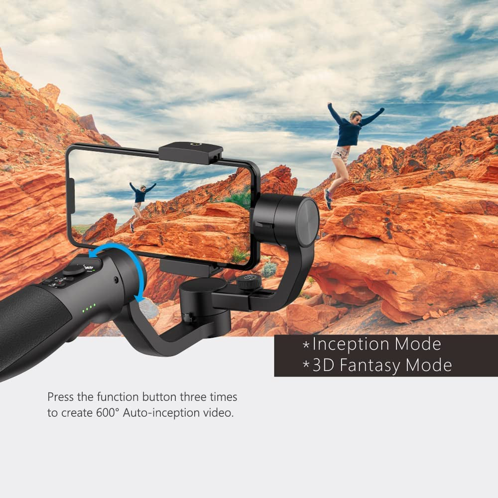 Hohem Isteady Mobile+ 3-Axis Handheld Gimbal Stabilizer Auto-Tracking Motion Time Lapse Panoramic Photography Zoom Control Max. Payload 280G Replacement for Iphone 13/12/11/X Pro Max 8 Smartphones  hohem   