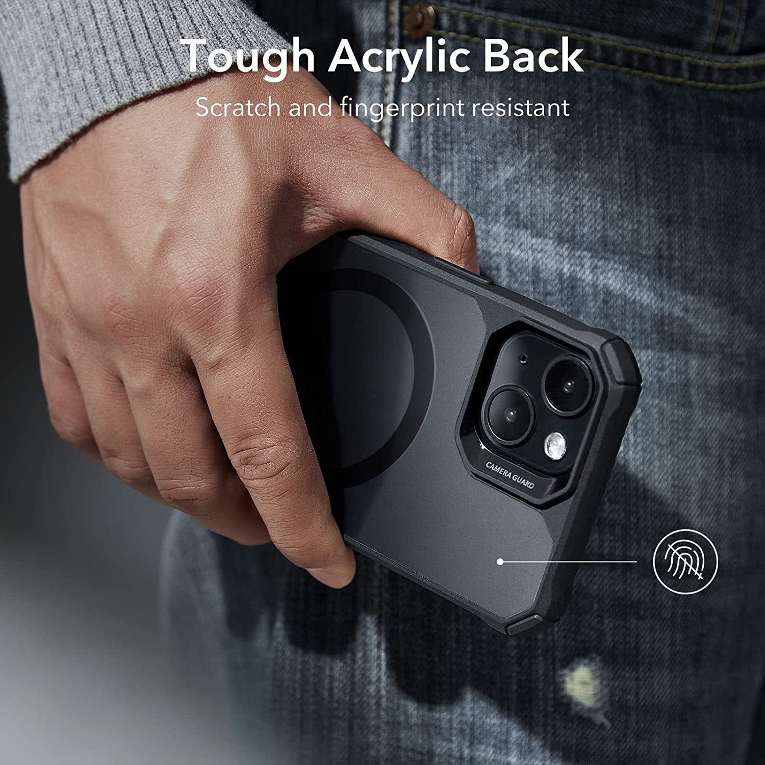 ESR for Iphone 14 Case/Iphone 13 Case, Compatible with Magsafe, Military-Grade Protection, Air-Guard Corners, Magnetic Phone Case for Iphone 14/13, Air Armor Magnetic Case (Halolock), Frosted Black  Electronic Silk Road Corp   