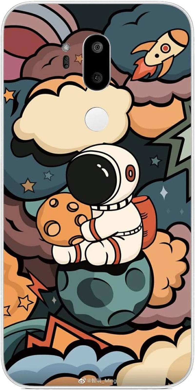 Compatible with LG G7 | LG G7 Thinq | LG G7 Fit | LG G7 One Case Cute Cartoon Astronaut Cosmonaut 355 Cool Kids Girls Women Man Soft Flexible TPU Silicone Phone Case Clear  PTGVCTA Astronaut Cosmonaut Cute Cartoon 0  