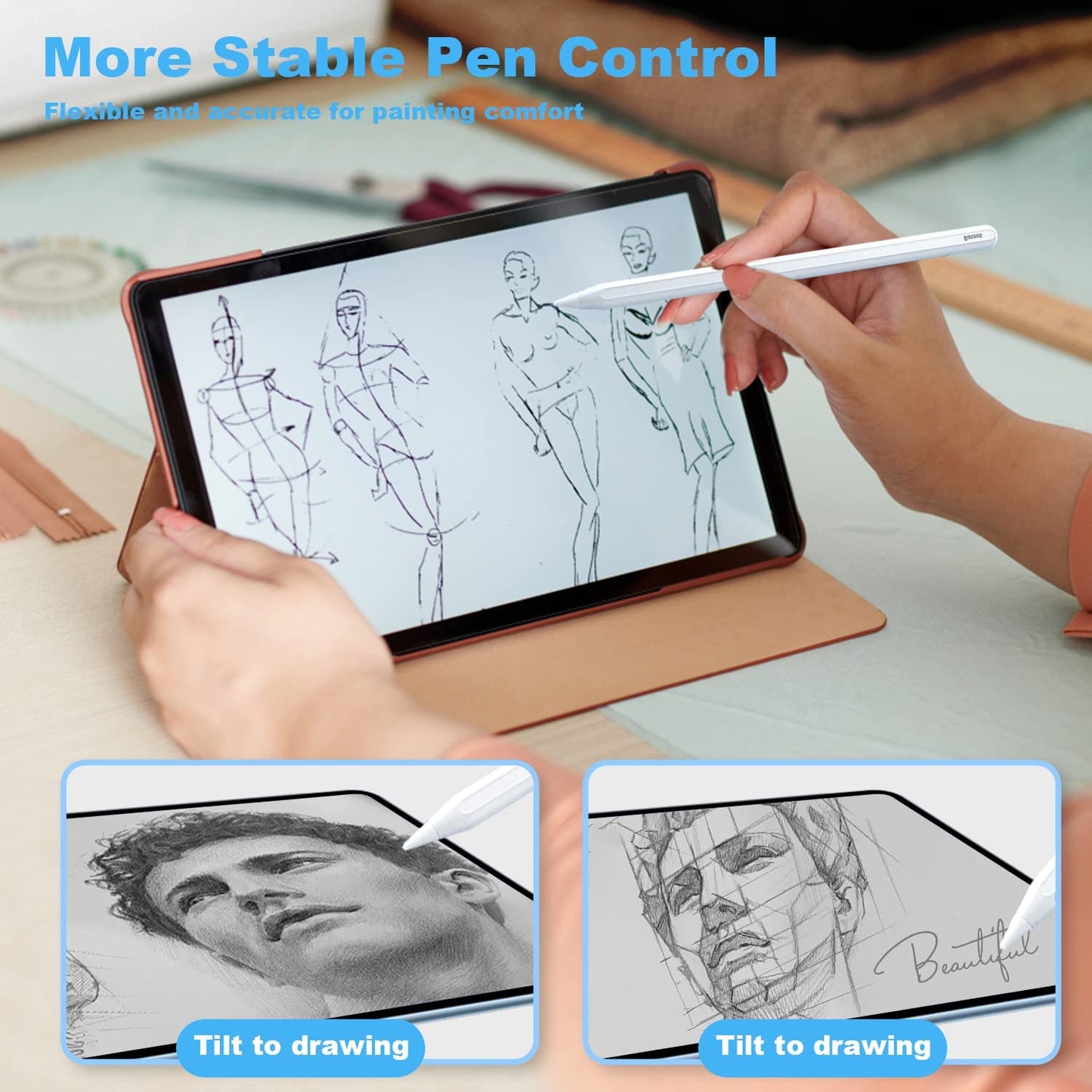 BLEBLE Replacement Tips for Apple Pencil 1St/2Nd Generation & Logitech Crayon, Fine Point Well Precision Control Apple Pencil Nibs for Ipad Pro/Air/Mini Pencil, 6 Pack, White  BLEBLE   