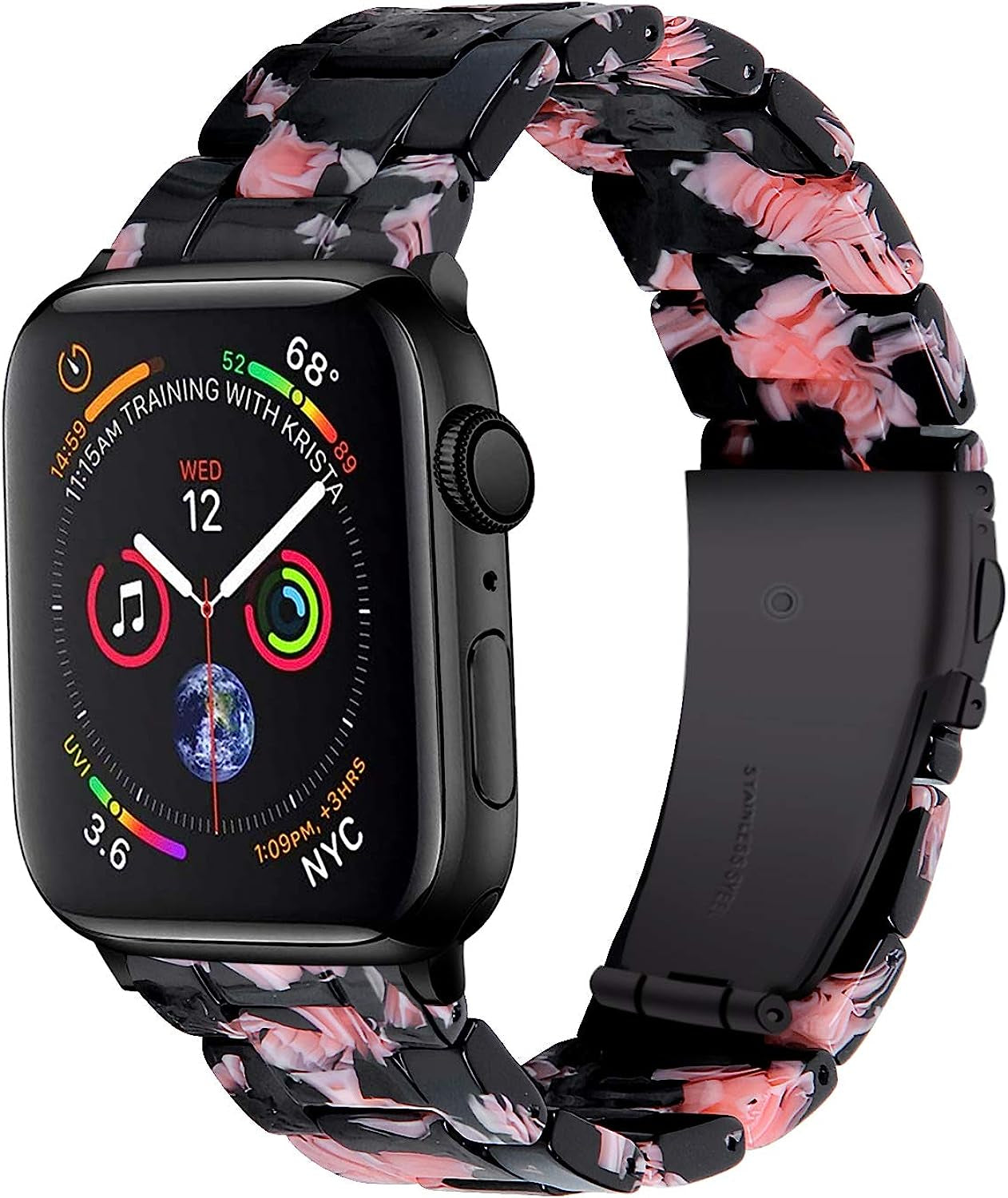 SANXIULY Compatible with Apple Watch Band 38Mm 40Mm 41Mm 42Mm 44Mm 45Mm/Apple Watch Band Ultra 49Mm, Iwatch Resin Bands for Women Compatible for Apple Watch Series 8 7 6 5 4 3 2 1 Se  SANXIULY   