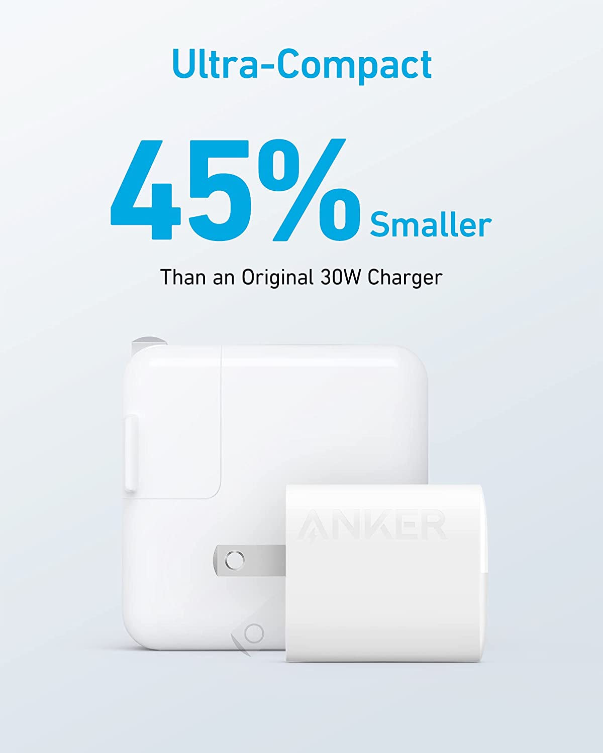 USB C Charger 33W, Anker 323 Charger, 2 Port Compact Charger with Foldable Plug for Iphone 14/14 Plus/14 Pro/14 Pro Max/13/12, Pixel, Galaxy, Ipad/Ipad Mini and More (Cable Not Included) - White  Anker   