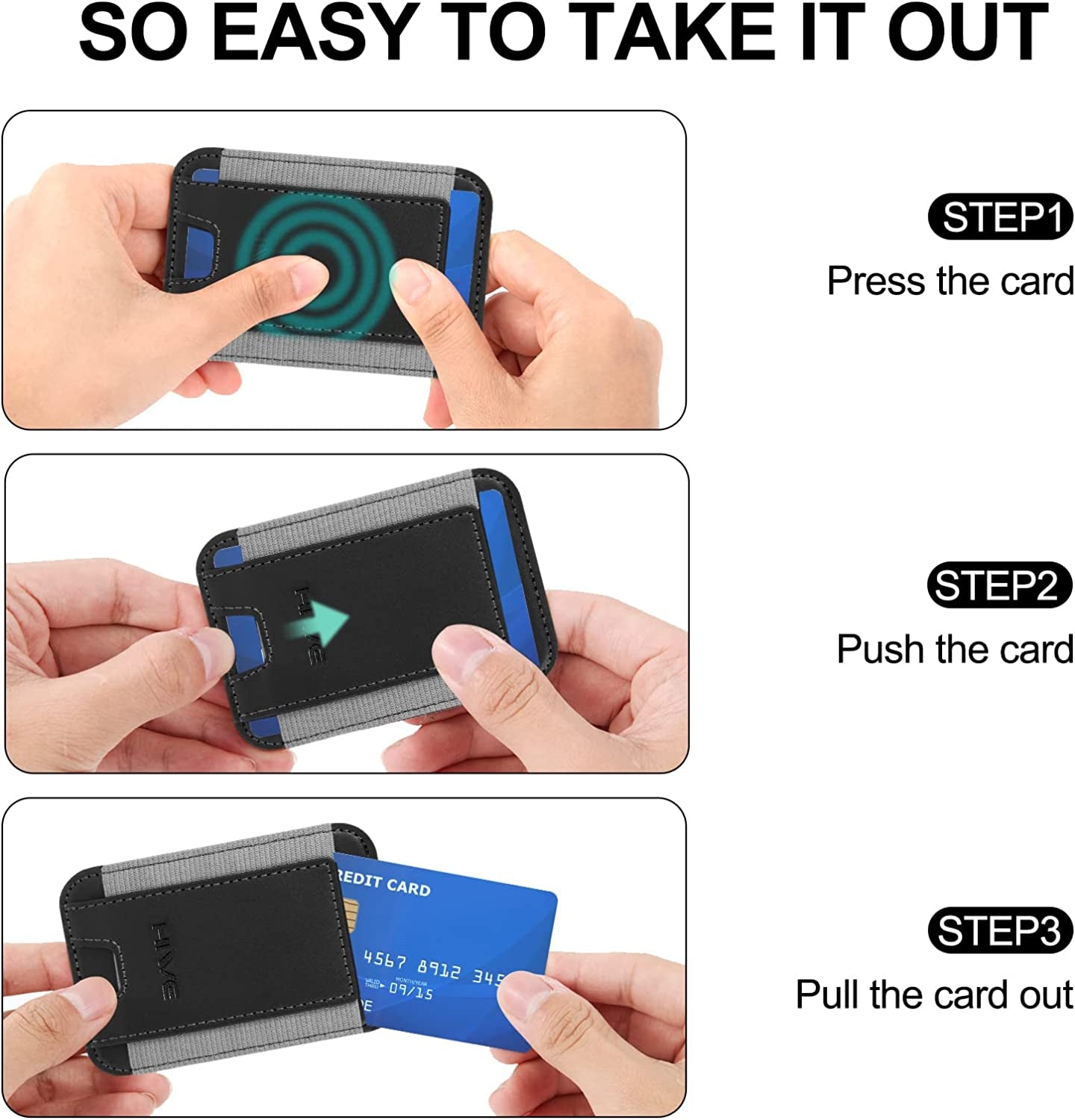 Magnetic Card Wallet Holder for Apple Magsafe, Magnetic Card Holder Magsafe for Iphone 12 Iphone 13/14 Magsafe Wallet, Mag-Safe Leather Wallet for Back of Iphone 14/13/ 12 Series, Fit 6 Cards, Black  HiWe   