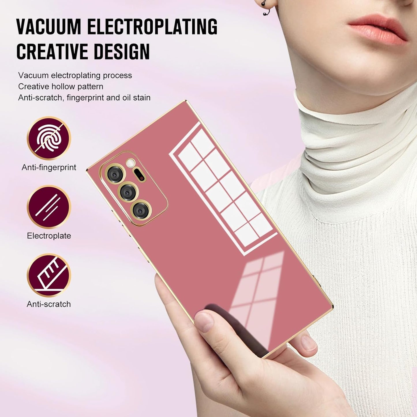 AWZHYDT Galaxy Note 20 Ultra Case, Designed for Electroplated Samsung Galaxy Note 20 Ultra 5G Phone Case, Case Soft TPU Protective Shockproof Flexible Samsung Galaxy Note 20 Ultra Case 6.9 Inch,Red  AWZHYDT   