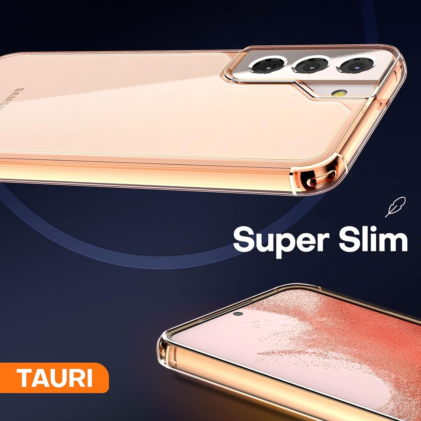 TAURI [5 in 1] Shockproof Designed for Samsung Galaxy S22 Case 5G 6.1 Inch, with 2 Pack Tempered Glass Screen Protector + 2 Pack Camera Lens Protector [Military Grade Protection] Slim Thin Cover  TAURI   