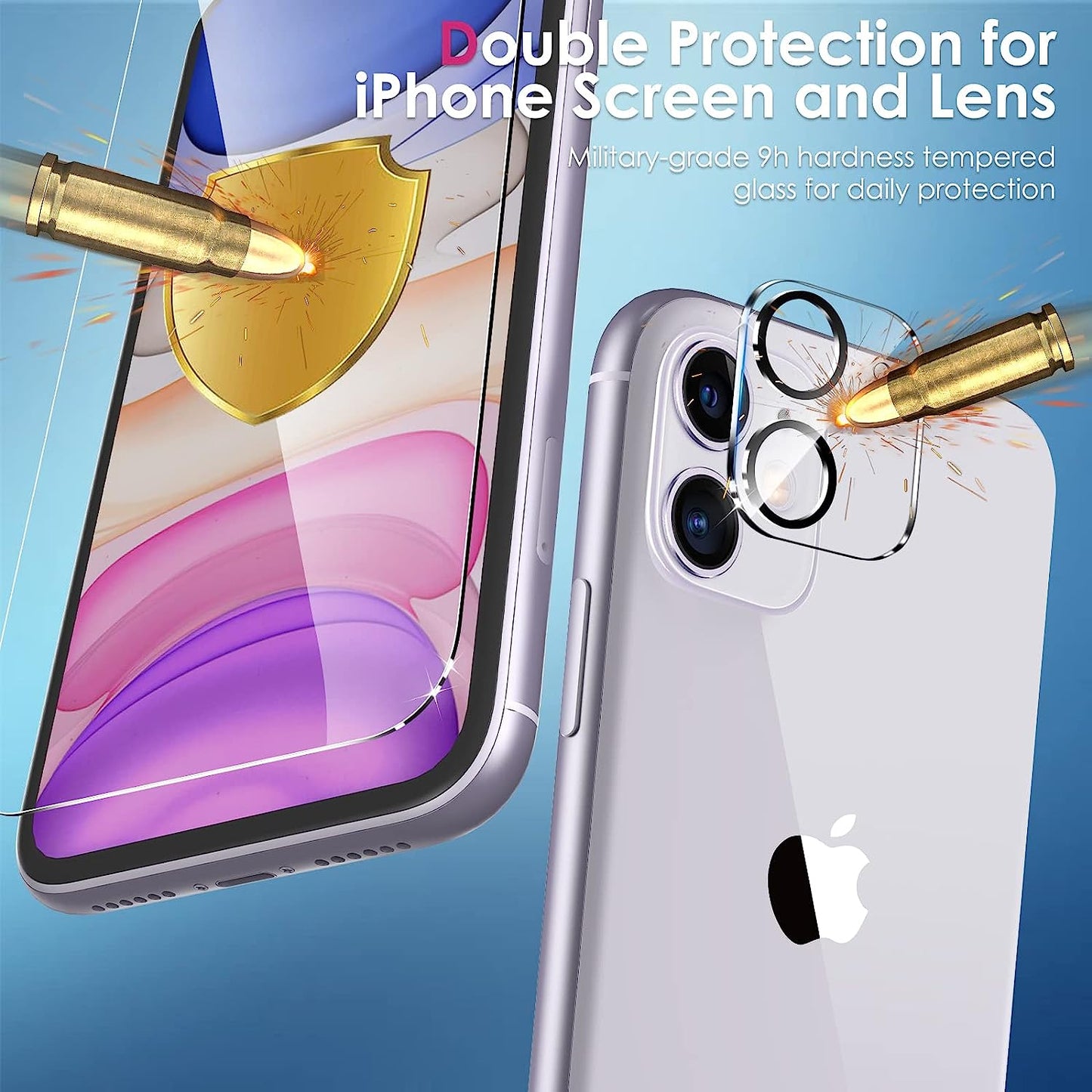 WHPXJY [3+3 Pack] Iphone 11 Screen Protector with Camera Lens Protector, 9H Hardness Anti-Scratch, Bubble Free, Case Friendly, Ultra HD Clear Tempered Glass Film for Iphone 11 6.1"  Crworld   