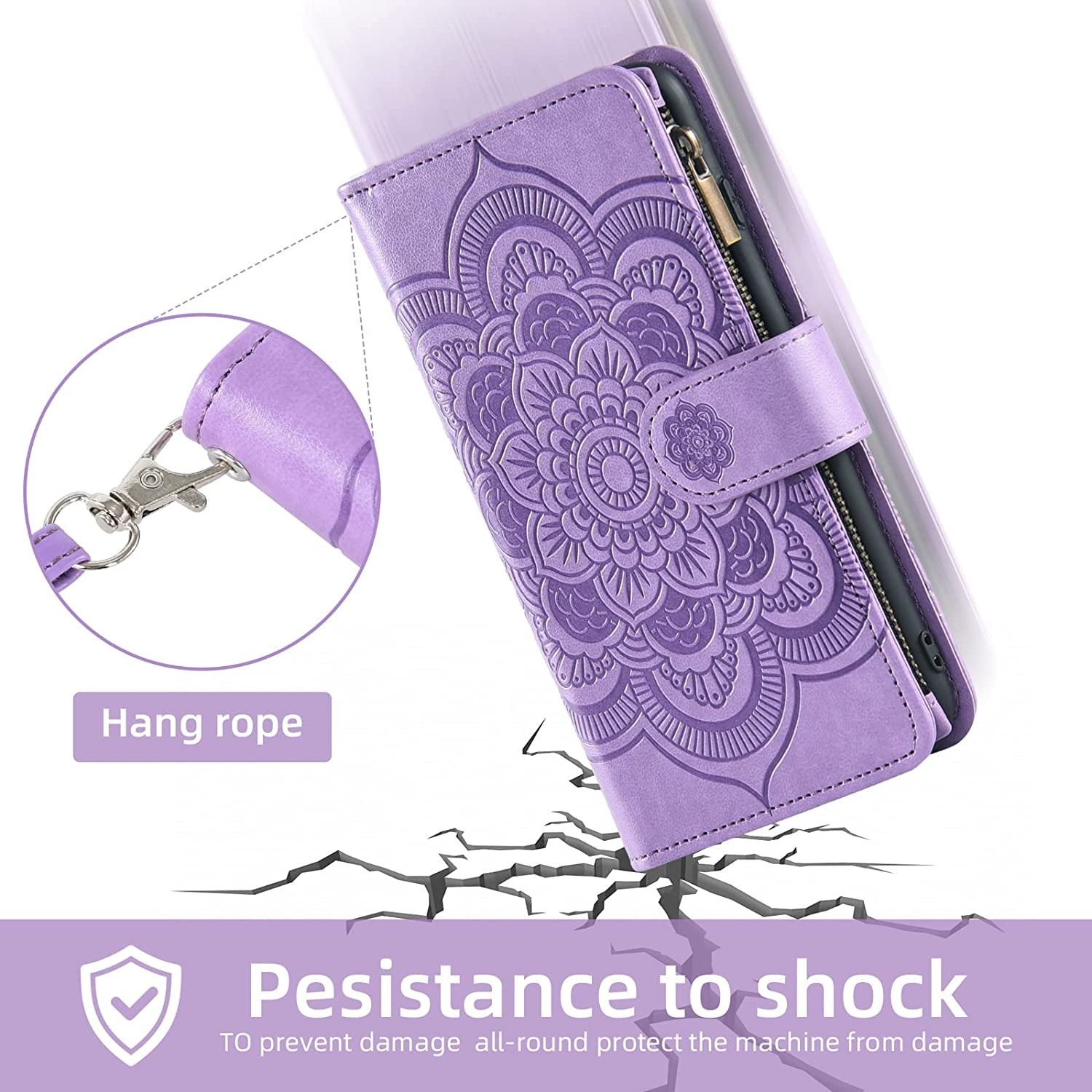 Asuwish Compatible with LG G6 Wallet Case and Tempered Glass Screen Protector Flower Leather Flip Card Holder Stand Cell Phone Cover for LGG6 Thinq LG6 Thin Q G 6 plus G6+ 6G VS988 H872 Women Purple  Asuwish   