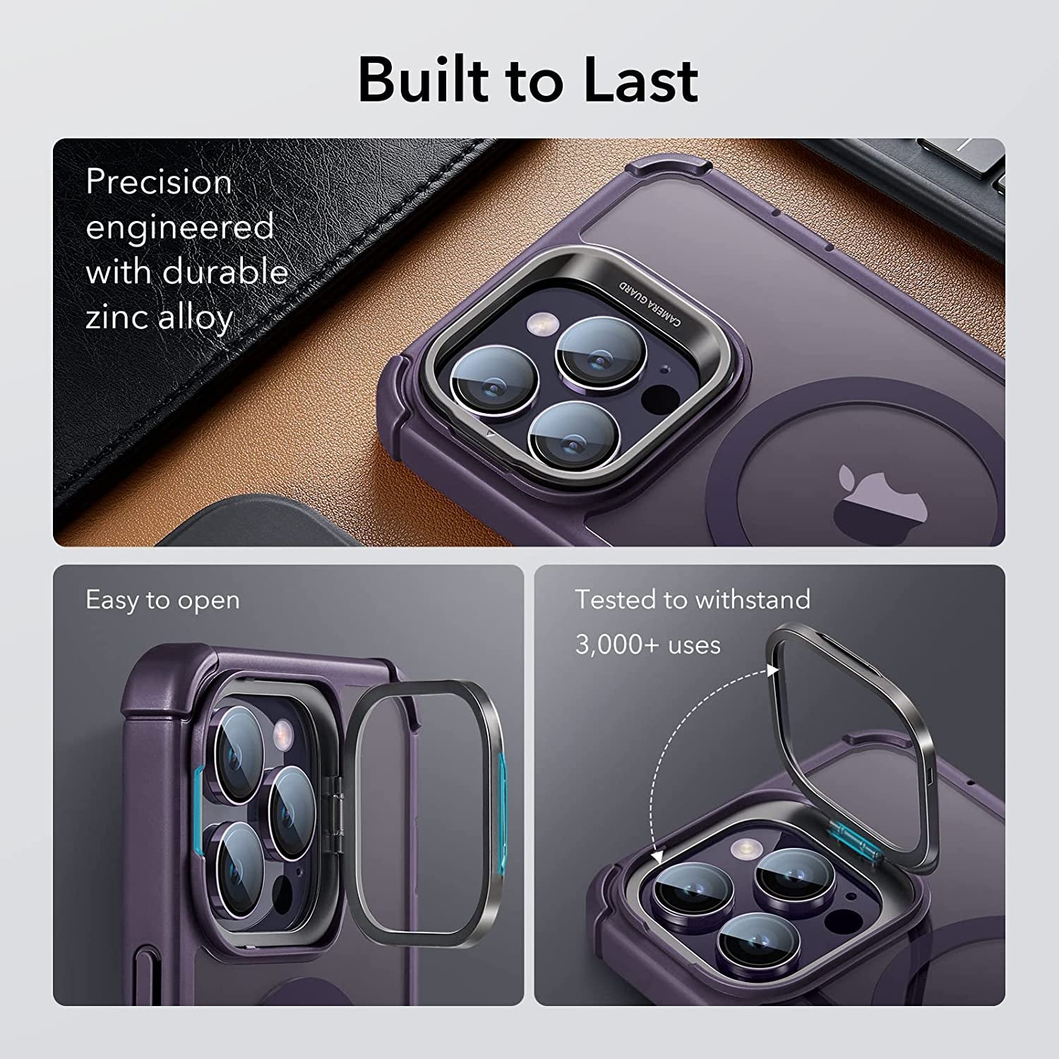 ESR for Iphone 14 Pro Max Case, Magsafe Compatible, Full Body Shockproof Case, Military-Grade Protection, Magnetic Phone Case for Iphone 14 Pro Max, Shock Armor Kickstand Case (Halolock), Clear Purple  Electronic Silk Road Corp   