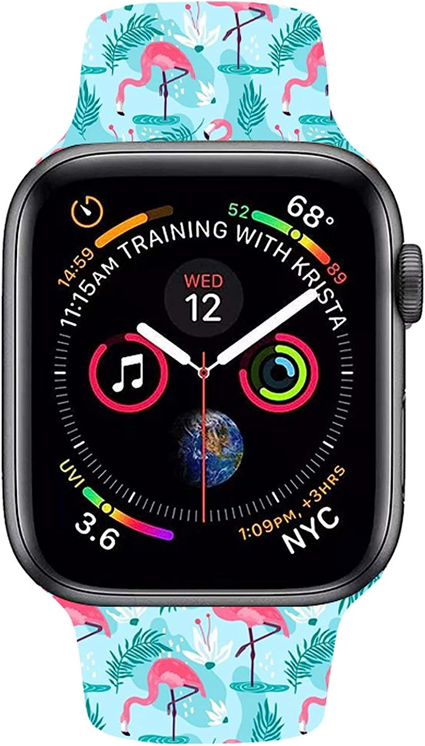 Sport Watch Band Compatible with Apple Watch 38Mm 40Mm 41Mm 42Mm 44Mm 45Mm for Women Men,Adjustable Replaceable Soft Silicone Smartwatch Straps for Iwatch Series SE 7 6 5 4 3 2 1  JOJGOEHO   