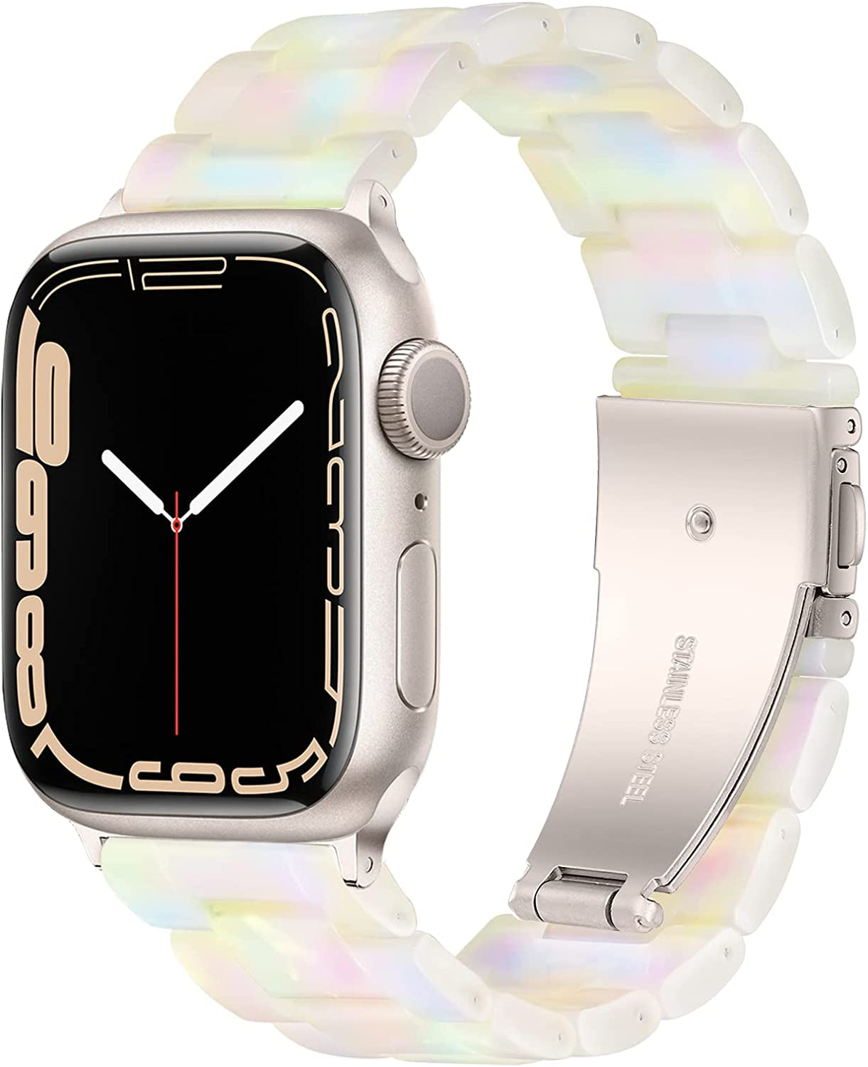 YGTIECS Starlight Apple Watch Band 41Mm 40Mm 38Mm, Super Lightweight, Comfortable, Compatible with Apple Watch Series 8 & 7, Fashionable for Apple Watch Series 8 7 SE 6 5 4 3 2 1-Black Tortoise Flower  YGTIECS Shell Color 49mm/45mm/44mm/42mm 