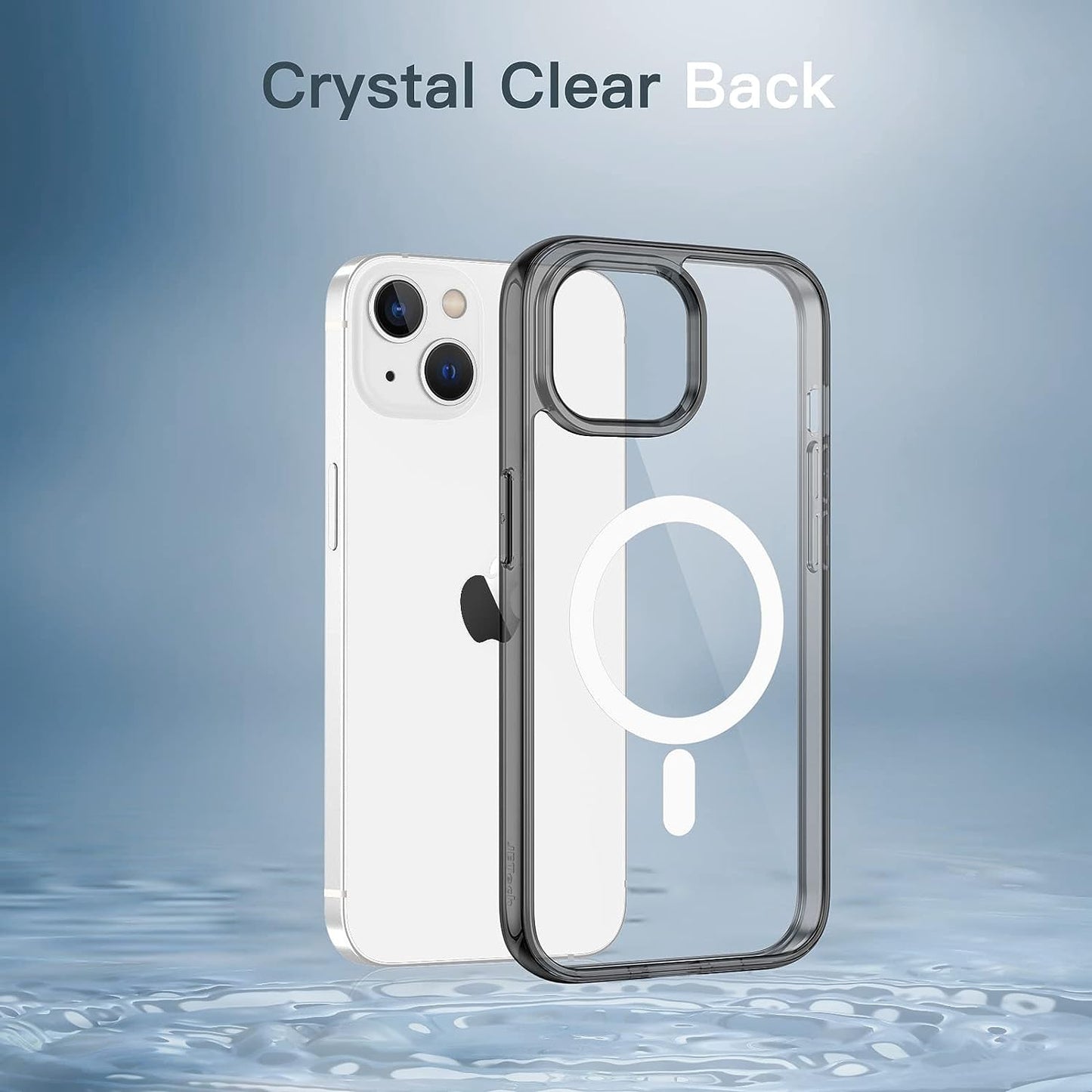 Jetech Magnetic Case for Iphone 14 plus 6.7-Inch Compatible with Magsafe Wireless Charging, Shockproof Phone Bumper Cover, Anti-Scratch Clear Back (Black)  JETech   