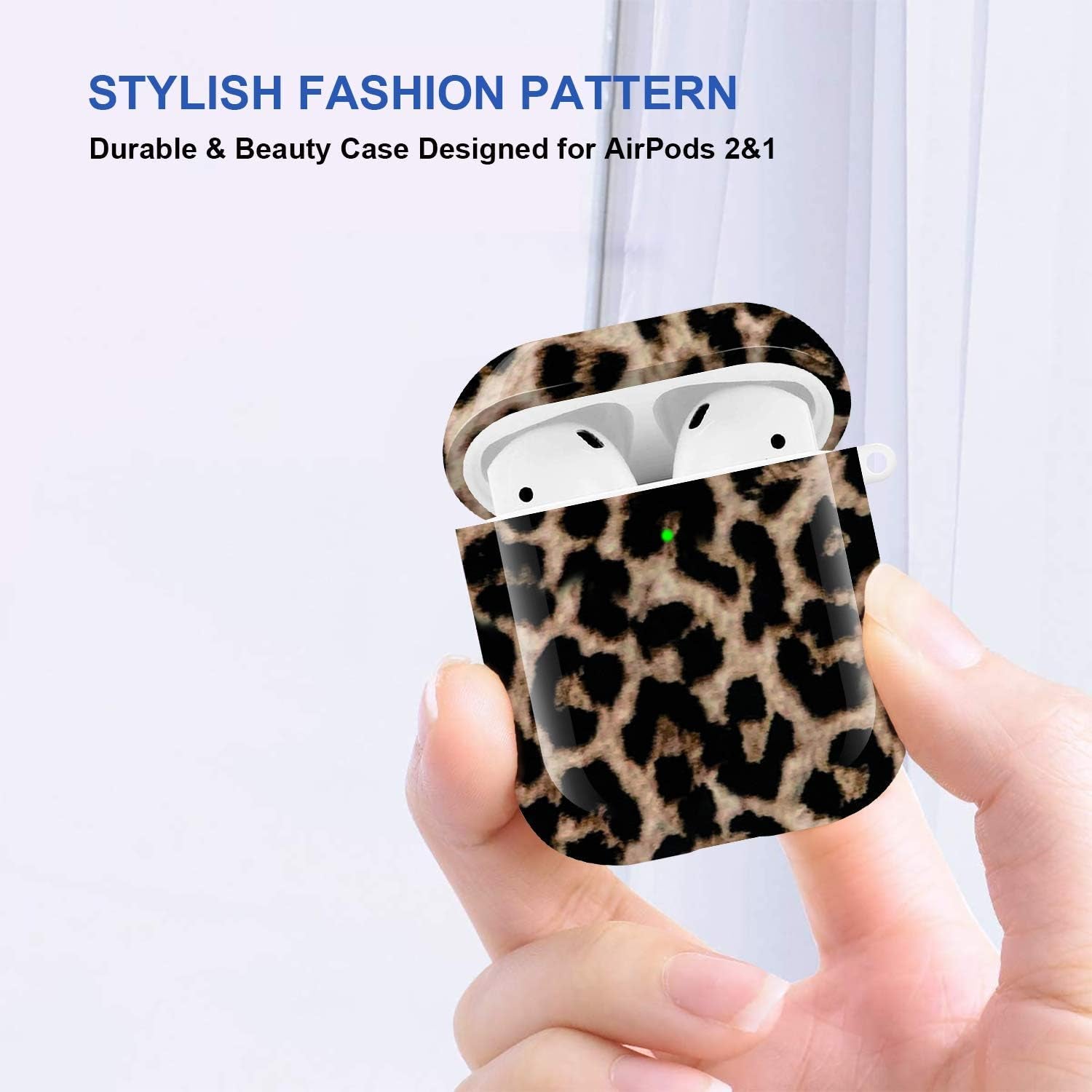 Maxjoy Compatible Airpods Case Cover, Leopard Print Case for Women Men Cute Air Pod 2 Hard Shell Protective Cover with Keychain Compatible with Apple Airpods Charging Case 2&1  Maxjoy   