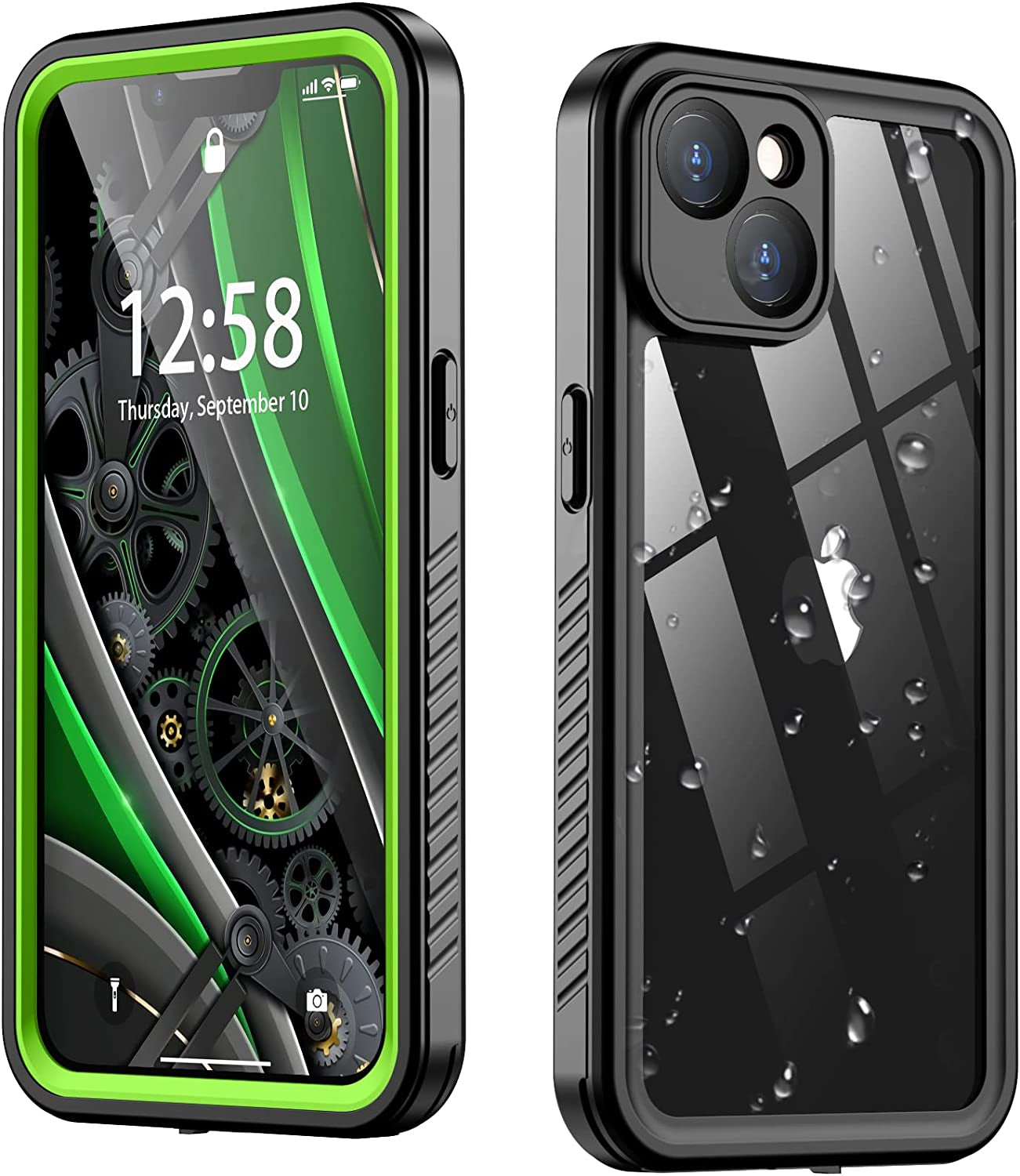 AMILIFECASES Clear Iphone 14 plus Case,With Screen Protector,Waterproof Iphone 14 plus Protective Case for Men Women,Apple Iphone 14 plus Phone Case Heavy Duty Shock Proof  AMILIFECASES Green Iphone 14 Plus 