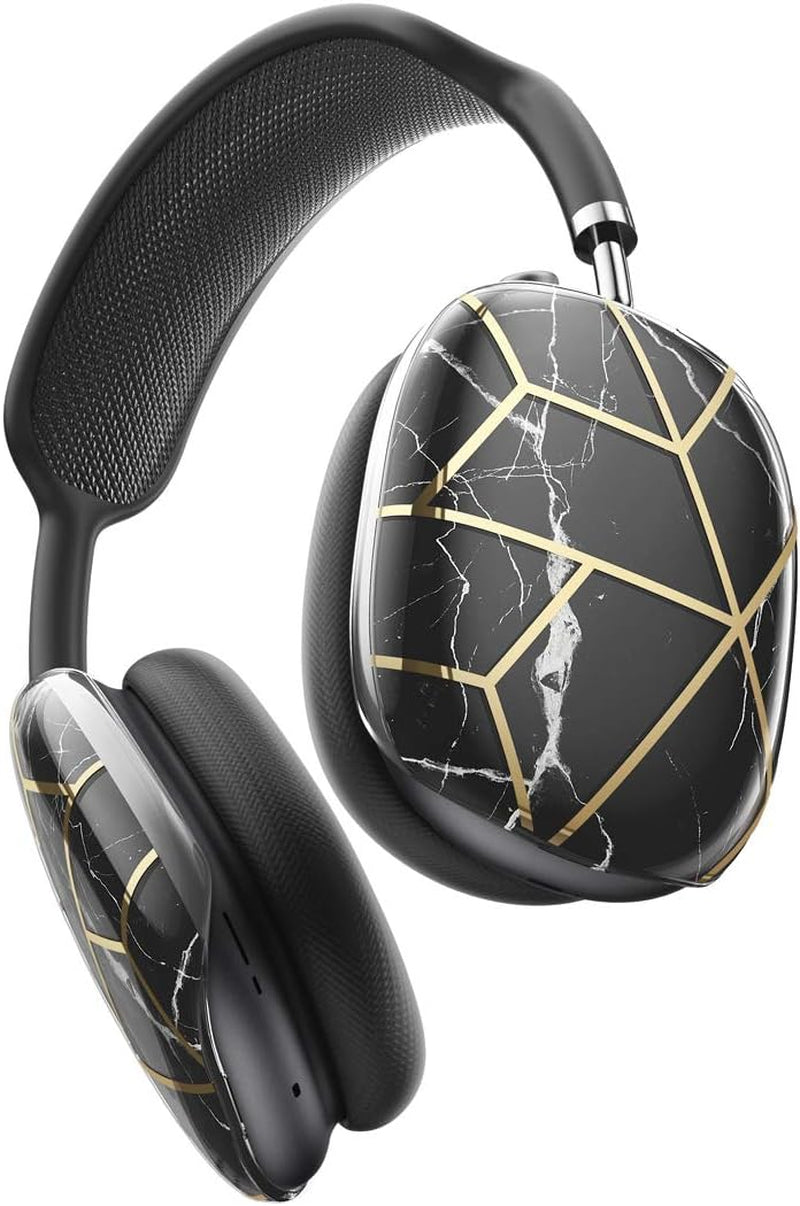 I-Blason Cosmo Case Designed for Airpods Max Headphones, Protective Stylish Earpads Case Cover Compatible with Apple Airpods Max, 1 Pair (Marble)  i-Blason Black  