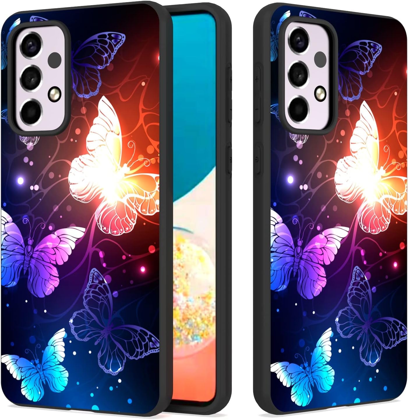 Warmson Case for Samsung A53 5G,Samsung A53 5G Case Full Body Matte Soft TPU Shock-Absorption Protective Galaxy A53 5G Case Slim Galaxy Butterfly Samsung Galaxy A53 5G Case for Women Girls Men  Warmson Glowing Butterfly Tpu Case 