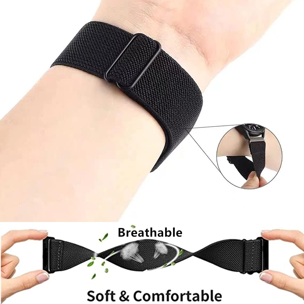 XRHWW 5 Pack 20Mm Stretchy Nylon Loop Watch Bands Compatible with Samsung Galaxy Watch Active 2 44Mm 40Mm/Active 40Mm/Galaxy Watch 3 41Mm/Galaxy Watch 42Mm/Galaxy Watch 4 44Mm 40Mm/Galaxy Watch 5 44Mm 40Mm/Pro 45Mm  XRHWW   