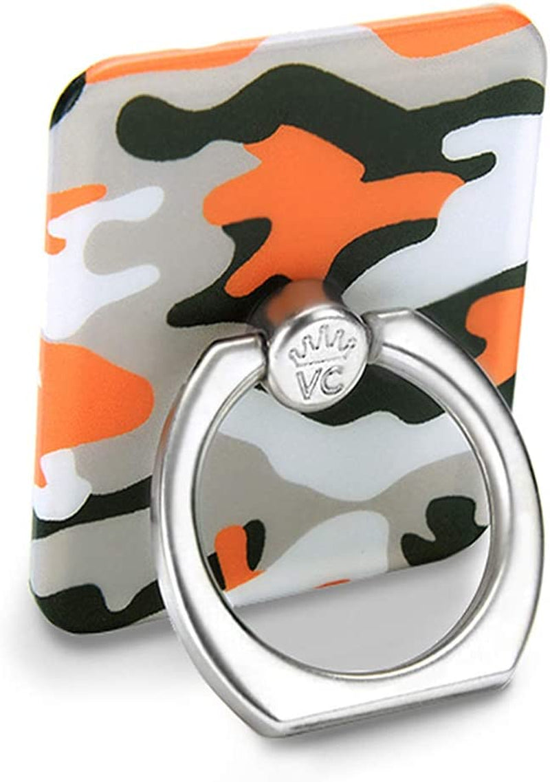 Velvet Caviar Cell Phone Ring Holder - Finger Ring & Stand - Improves Phone Grip Compatible with Iphone, Galaxy and Most Cases (Except Silicone/Leather) - Moonstone Holographic Pink Blue Marble  Velvet Caviar Orange Camo  