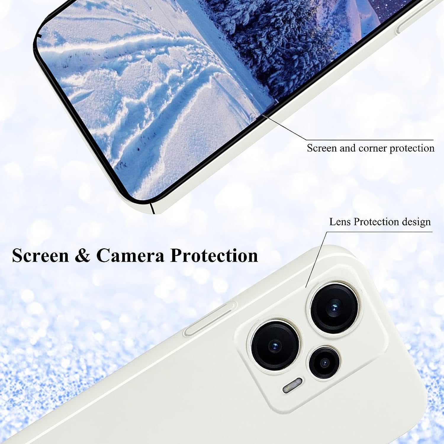 Yarxiawin for Xiaomi Poco F5 Case Shockproof Pink, Xiaomi Poco F5 Phone Case Thin Hard PC Anti-Fingerprint Xiaomi Redmi Note 12 Turbo Cover with Ultimate Delicate Touch Feeling (White)  Yarxiawin   