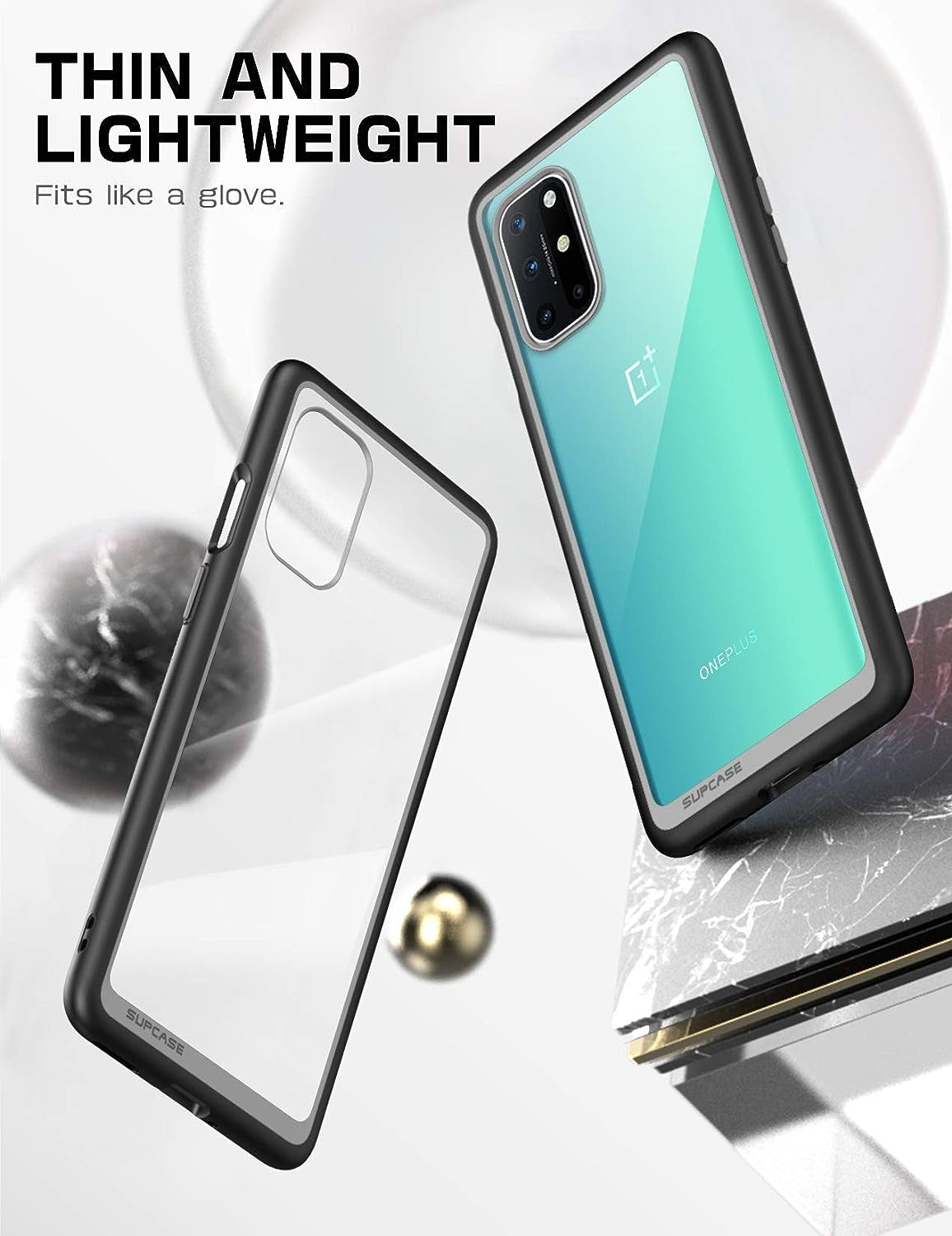SUPCASE Unicorn Beetle Style Series Case Designed for Oneplus 8T, Premium Hybrid Protective Clear Case for Oneplus 8T 5G (Black)  SUPCASE   