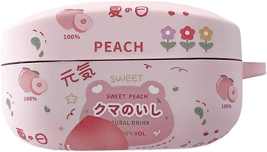 AOLABOKY for Sony Wf-1000Xm4,Cute Cartoon Fruit Crystal Sticker Wireless Earphone Case for Sony Wf 1000Xm4 with Hook (Honey Peach)  AOLABOKY   