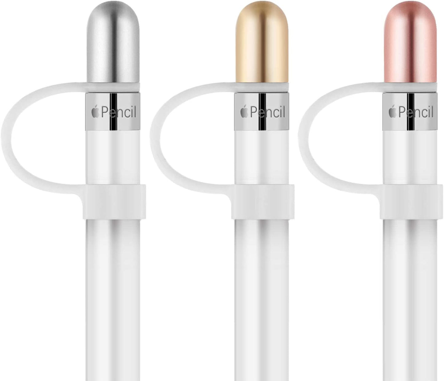 Apple Pencil Replacement Cap- Tranesca Aluminum Replacement Cap for Apple Pencil (3 in a Pack) Gold,Rose Gold,Silver- Not Magnetically Clasped  Tranesca   