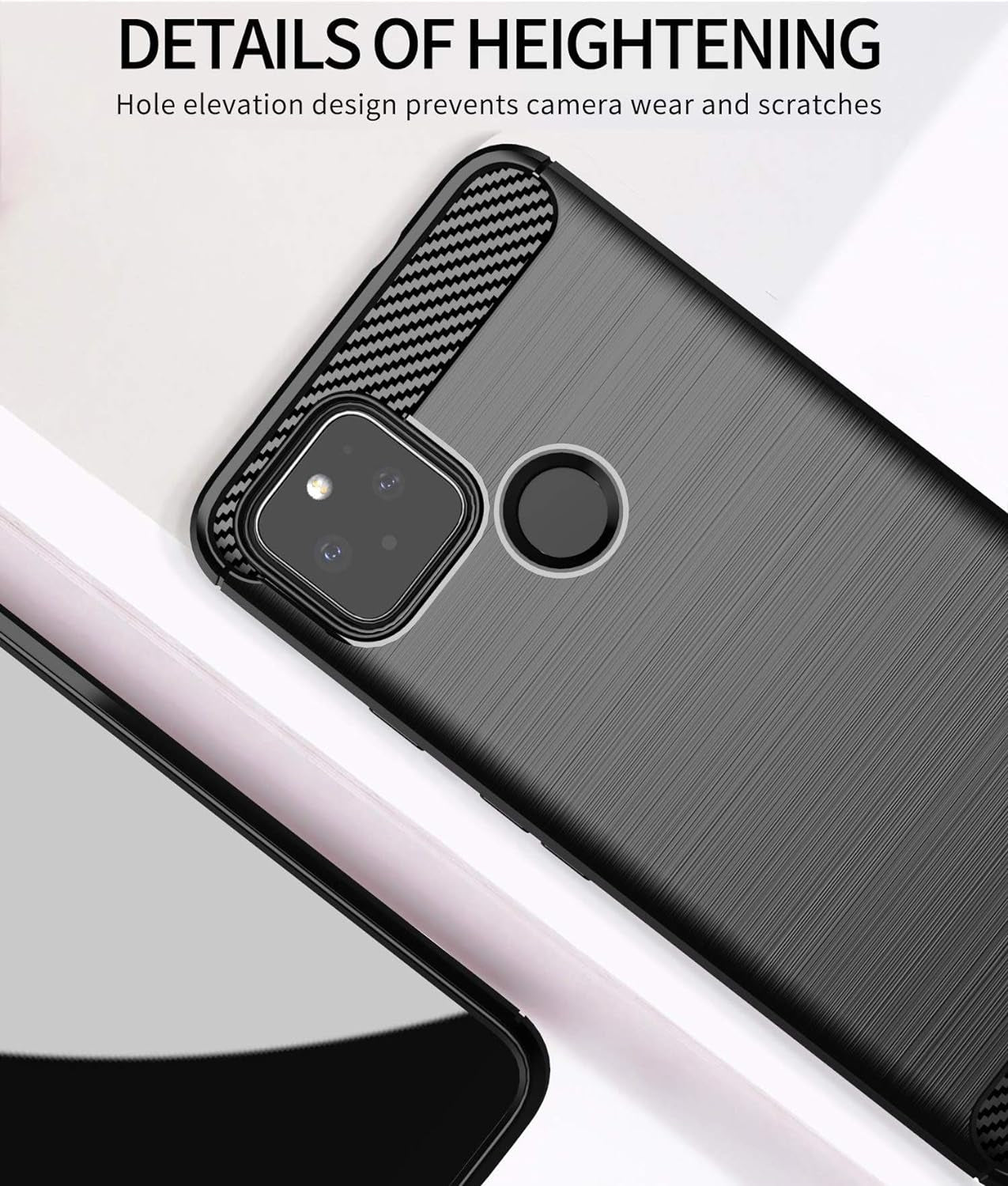 Vultic [Carbon Fiber Case for Google Pixel 4A (5G)(6.2"), Durable [Shock Absorption] Slim TPU Matte Lightweight Bumper Cover (Grey)  Vultic   