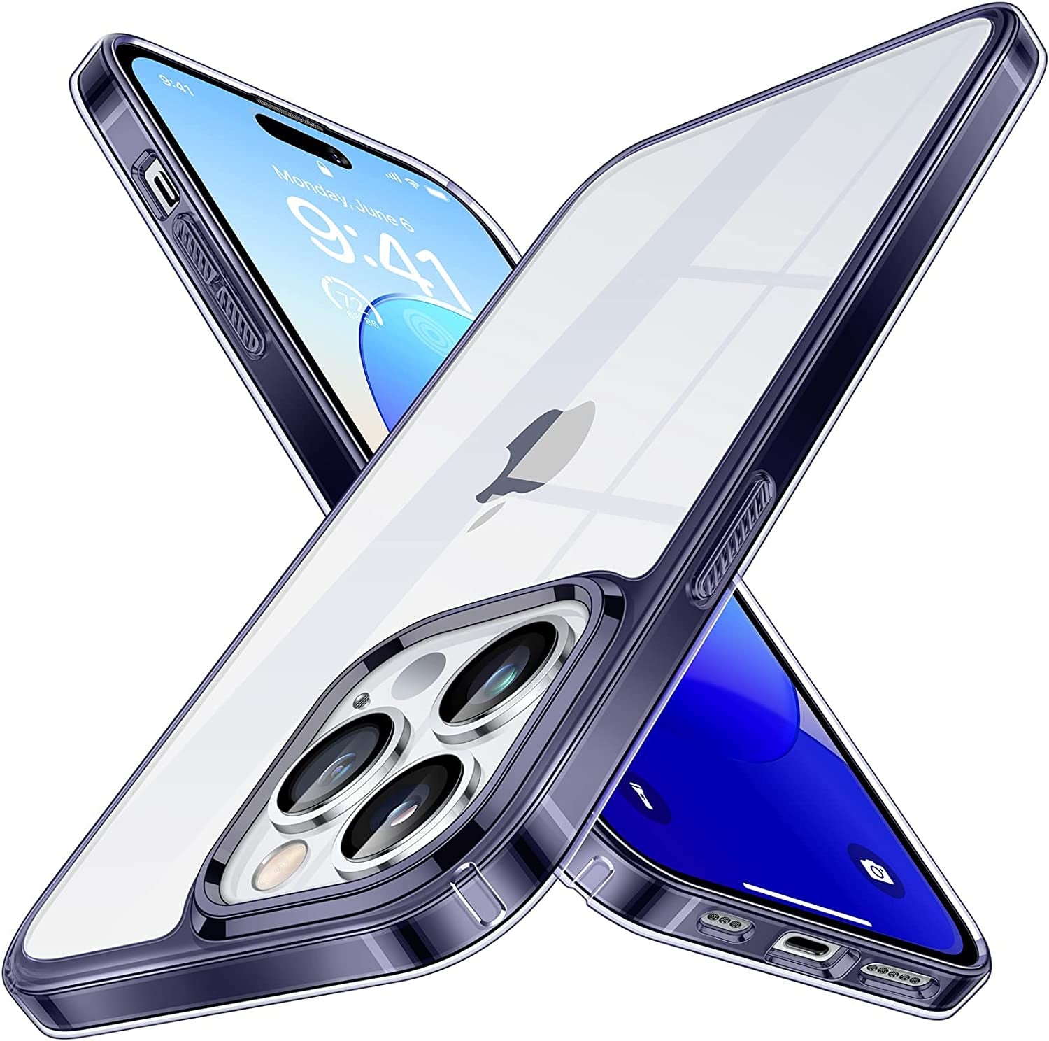 Simtect Ultra Clear for Iphone 14 Pro Case, [Non-Yellowing] [10 FT Military Drop Protection] Slim Fit yet Protective Shockproof Bumper with Airbag Case for Iphone 14 Pro 6.1 Inch- Crystal Clear  Simtect   