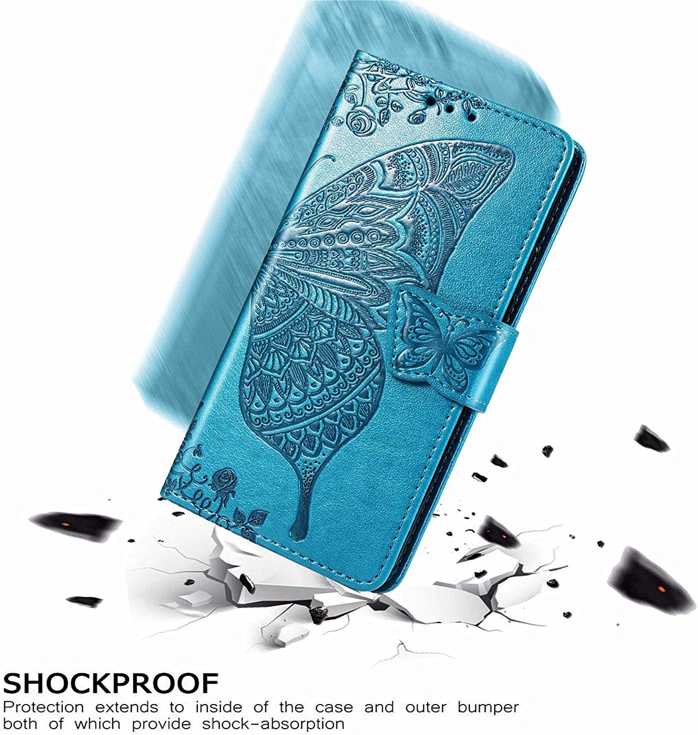 NKECXKJ LG G8 Thinq Case, Design for LG G8/G8 Thinq Case with Card Holder Stand Kickstand for Women Men Girls Boys,Lgg8/G8Thinq Wallet Cute PU Leather Flip Protective Cover 6.1 Inch-Blue  NKECXKJ   