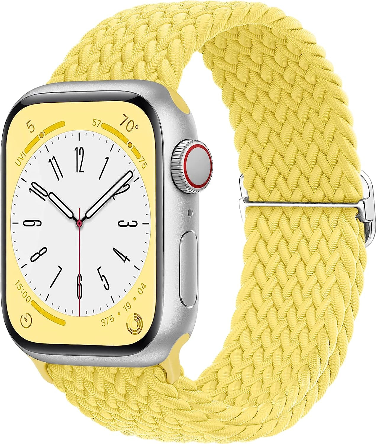 Merlion Stretchy Braided Solo Loop Compatible with Apple Watch Band 38Mm 40Mm 41Mm 42Mm 44Mm 45Mm 49Mm, Sports Adjustable Elastic Straps for Iwatch  Merlion Lemon 38MM/40MM/41MM 