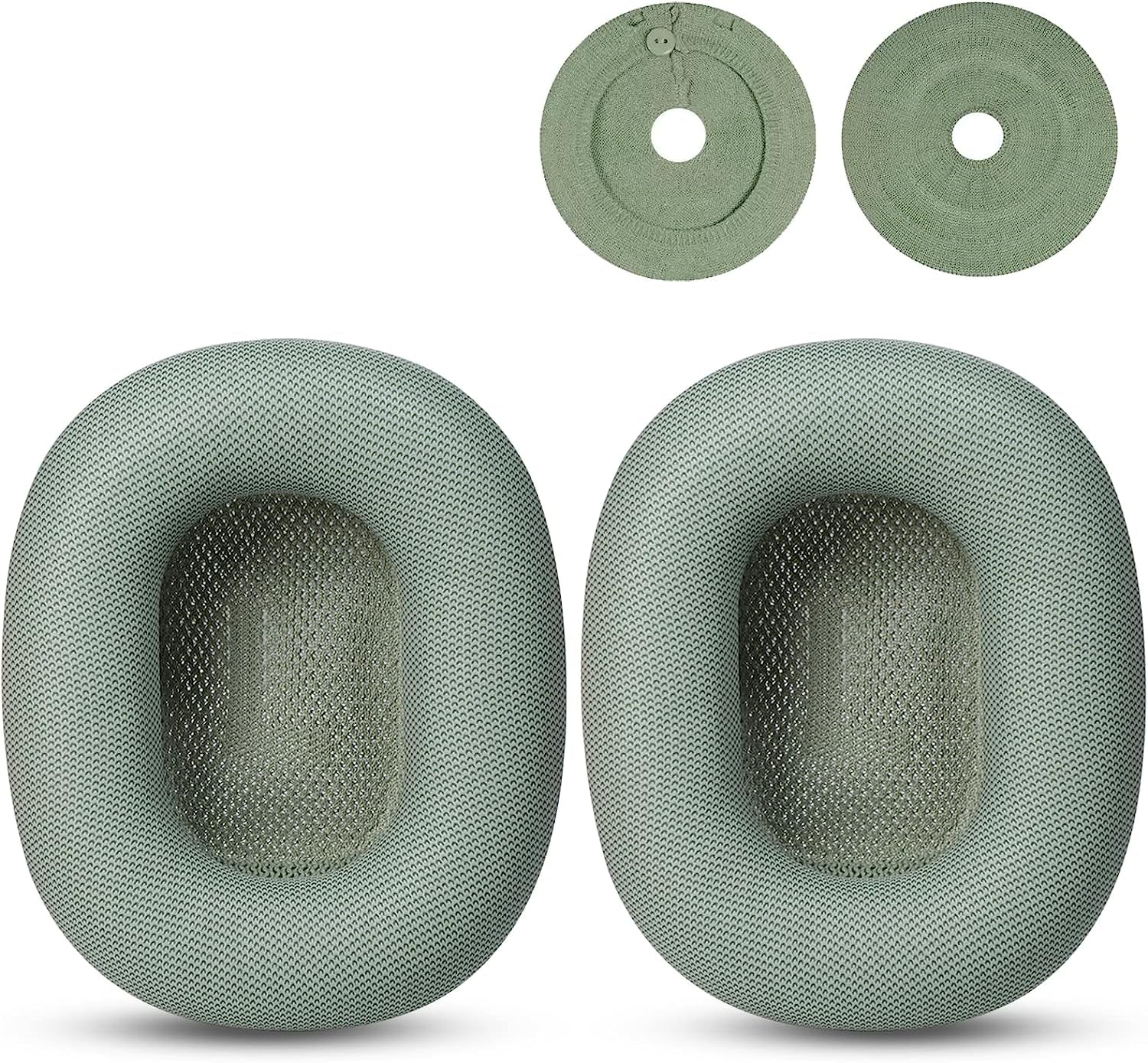 JHK for Airpods Max Ear Cushions Replacement Ear Pad Covers Airpod Pro Max Ear Cushions, Replacement Cat Ears Silicone Headband Airpod Max Accessories Gift: a Pair of Dustproof Knitted Covers (Green)  JHK   