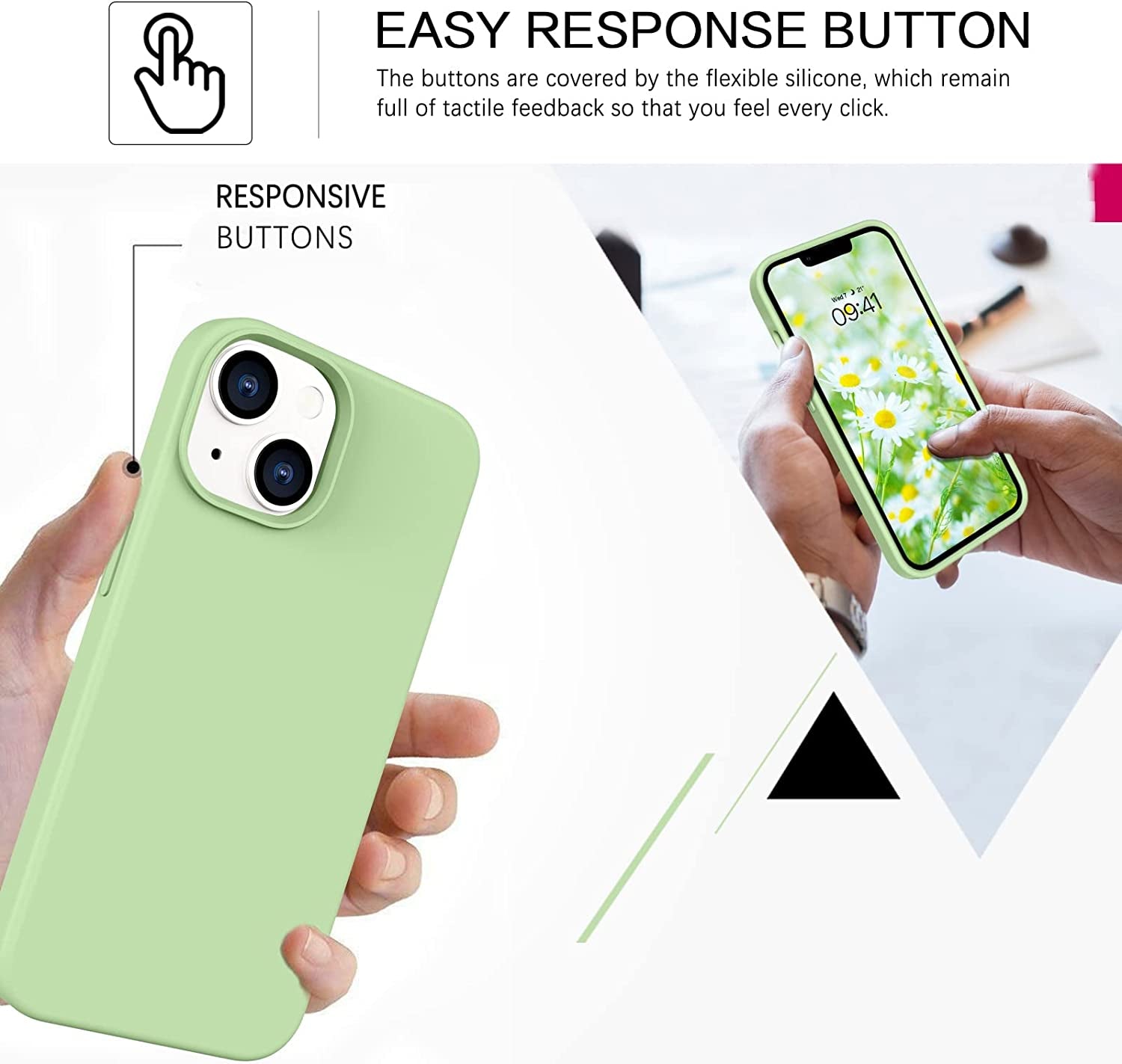 BENTOBEN Compatible with Iphone 14 Case, Liquid Silicone Gel Rubber Bumper Microfiber Lining Hard Back Shockproof Protective Phone Cover for Iphone 14 6.1", Matcha Green  BENTOBEN   