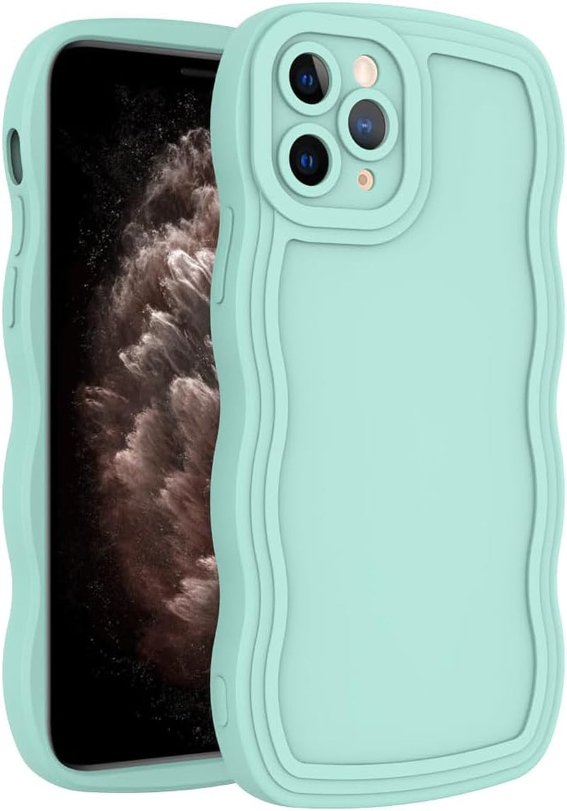 WOGROO Case for Iphone 11 Pro Case,Wave Curly Frame Design,Soft Flexible Tpu,Cute Wavy Solid Color Aesthetic Flashion Phone Case Shockproof Protective Case Cover 5.8" - Pink  WOGROO Mint Iphone 11 Pro 