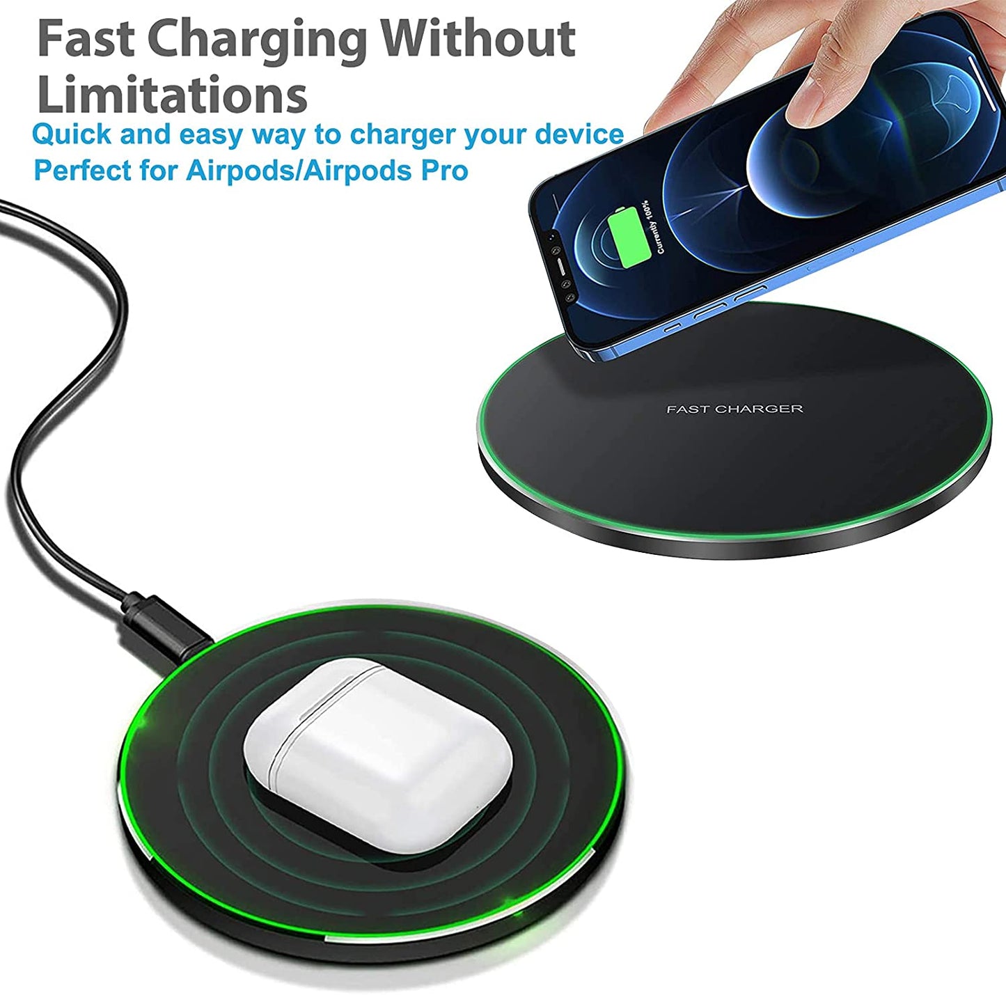 Wireless Charger for Samsung Galaxy S23/S23+/S22/S22+/S21/S20/S20+/S10/S9+/S9/S8/S8+/S7/Note10/Note9/Note8, 15W Fast Wireless Charging Pad with USB-C for Samsung,Iphone Black(No AC Adapter)  SHENZHEN GOOD-SHE TECHNOLOGY CO., LTD   