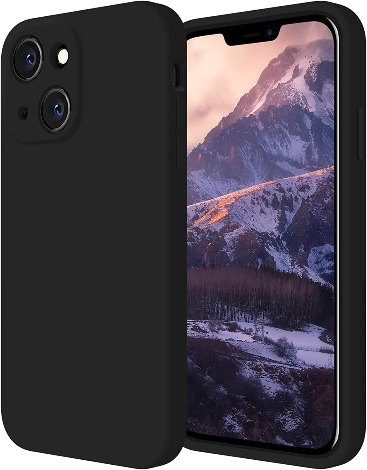 Firenova for Iphone 14 Case, Silicone Upgraded [Camera Protection] Phone Case with [2 Screen Protectors], Soft Anti-Scratch Microfiber Lining Inside, 6.1 Inch, Clove Purple  FireNova Black  