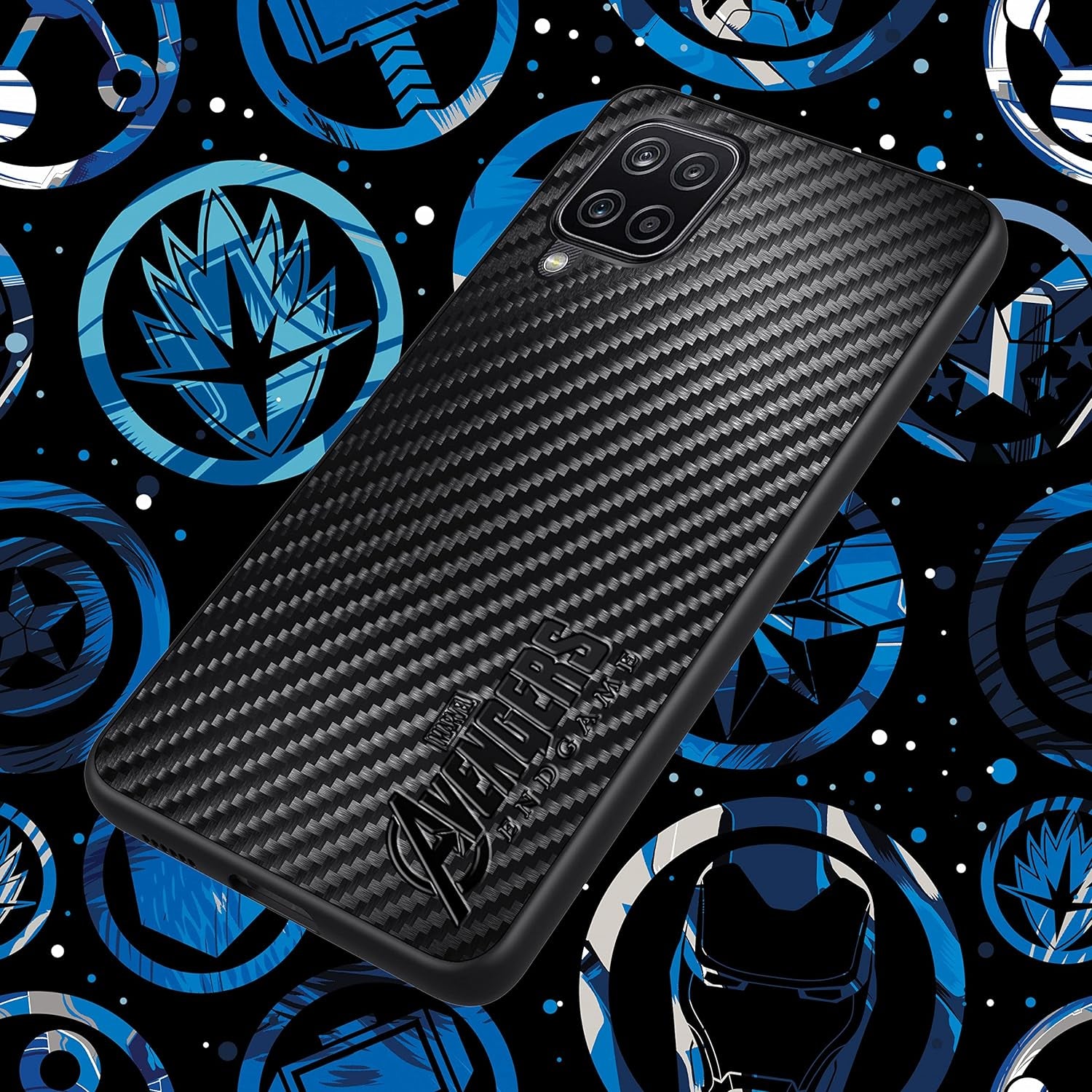 IRON SPIDER Case for Galaxy A12, with Marvel Character Samsung A12 Leather Case, A-BLACK  IRON SPIDER   