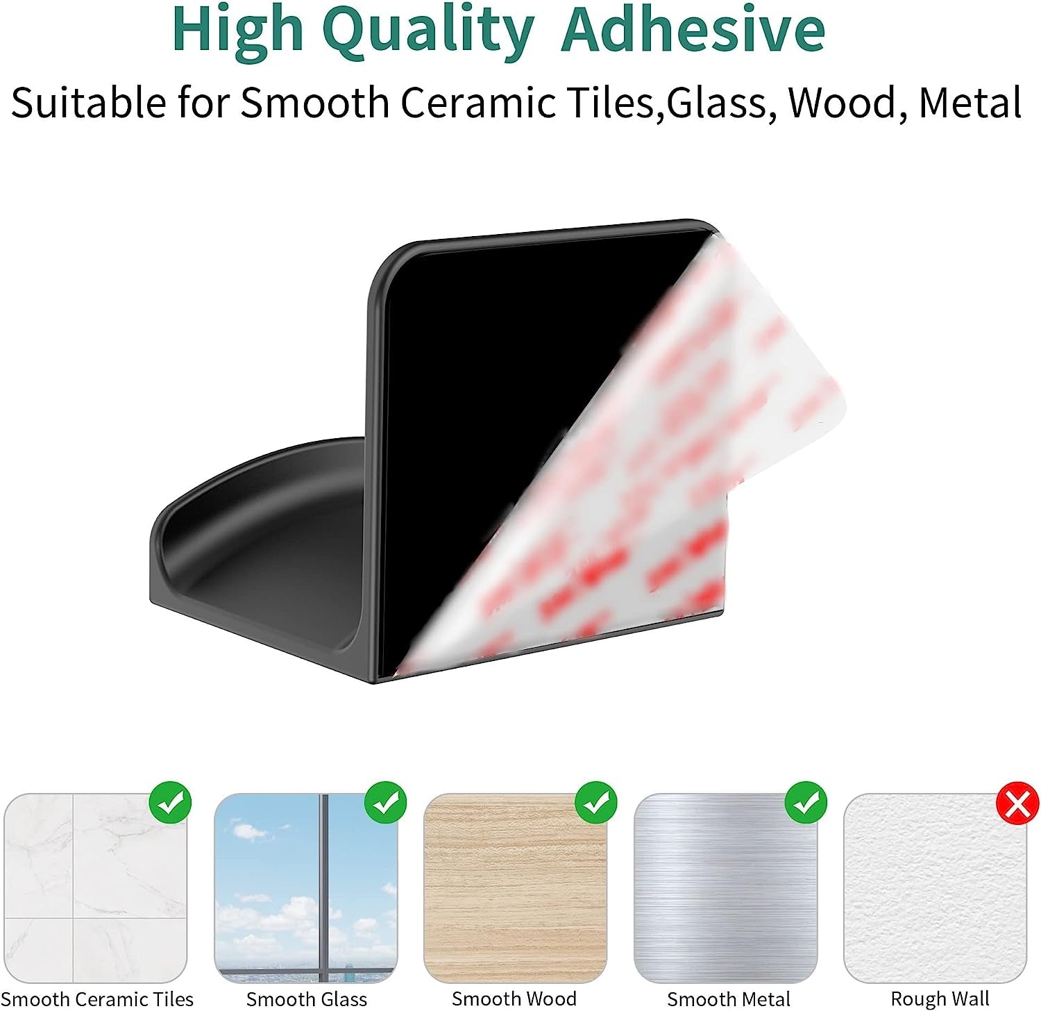 Homemount Headphone Stand Headset Holder - Adhesive Gaming Headphone Hanger Hook Desk Mount for Most Headphone & Controller (Black)  HomeMount   