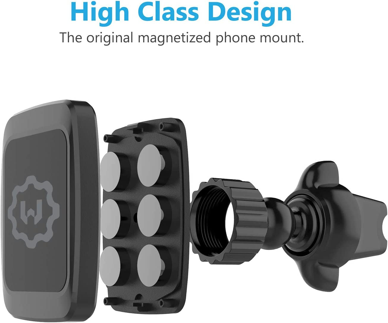 Wixgear Magnetic Phone Car Mount, Universal Twist-Lock Air Vent Magnetic Car Phone Mount Holder, Phone Holder for Car Compatible with Cell Phones with Swift-Snap  WizGear   