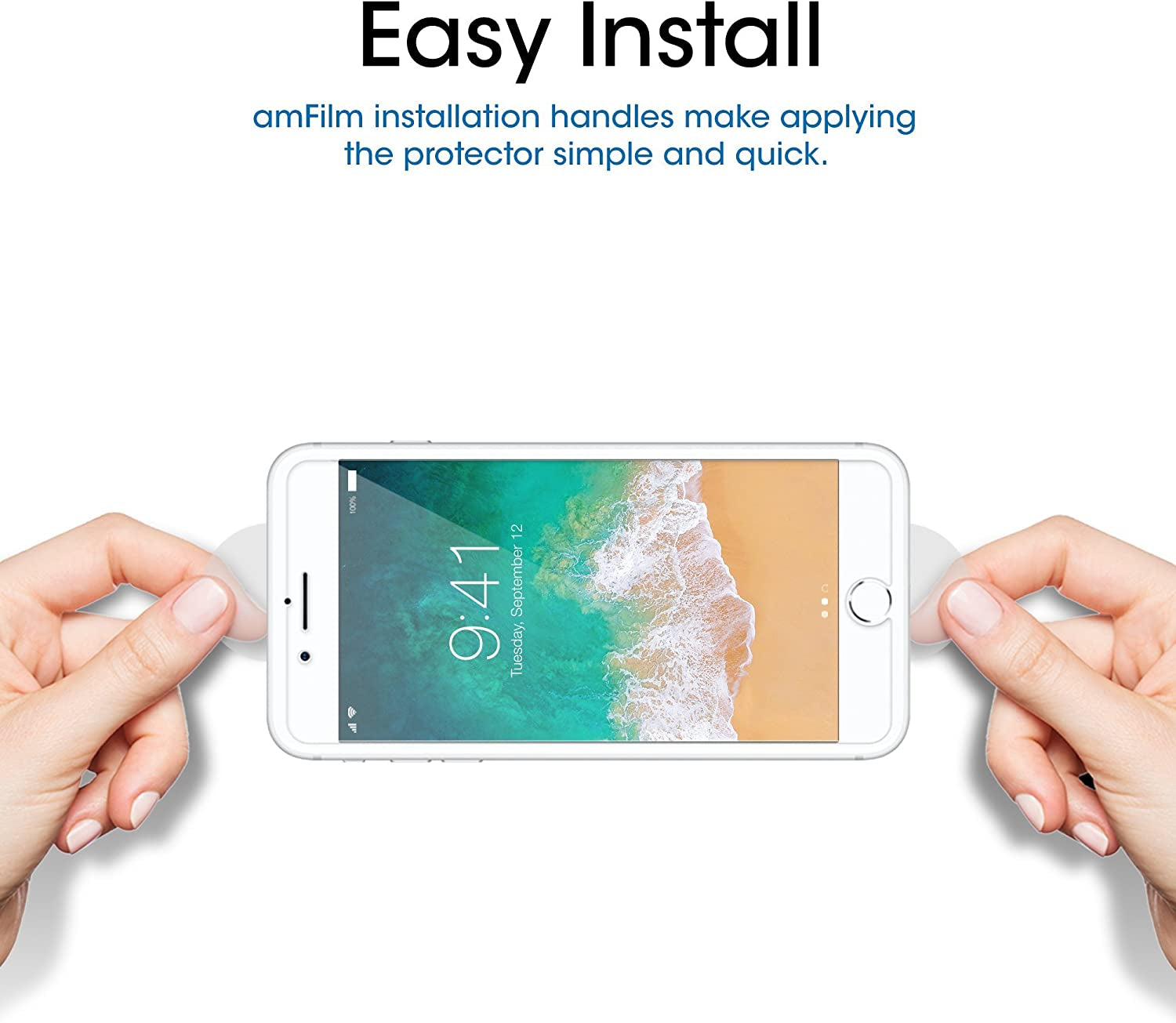 Amfilm Screen Protector 4.7“ for Apple Iphone 8, Iphone 7, Iphone 6S and Iphone 6, Tempered Glass 4.7“, 2 Pack  TechMatte   